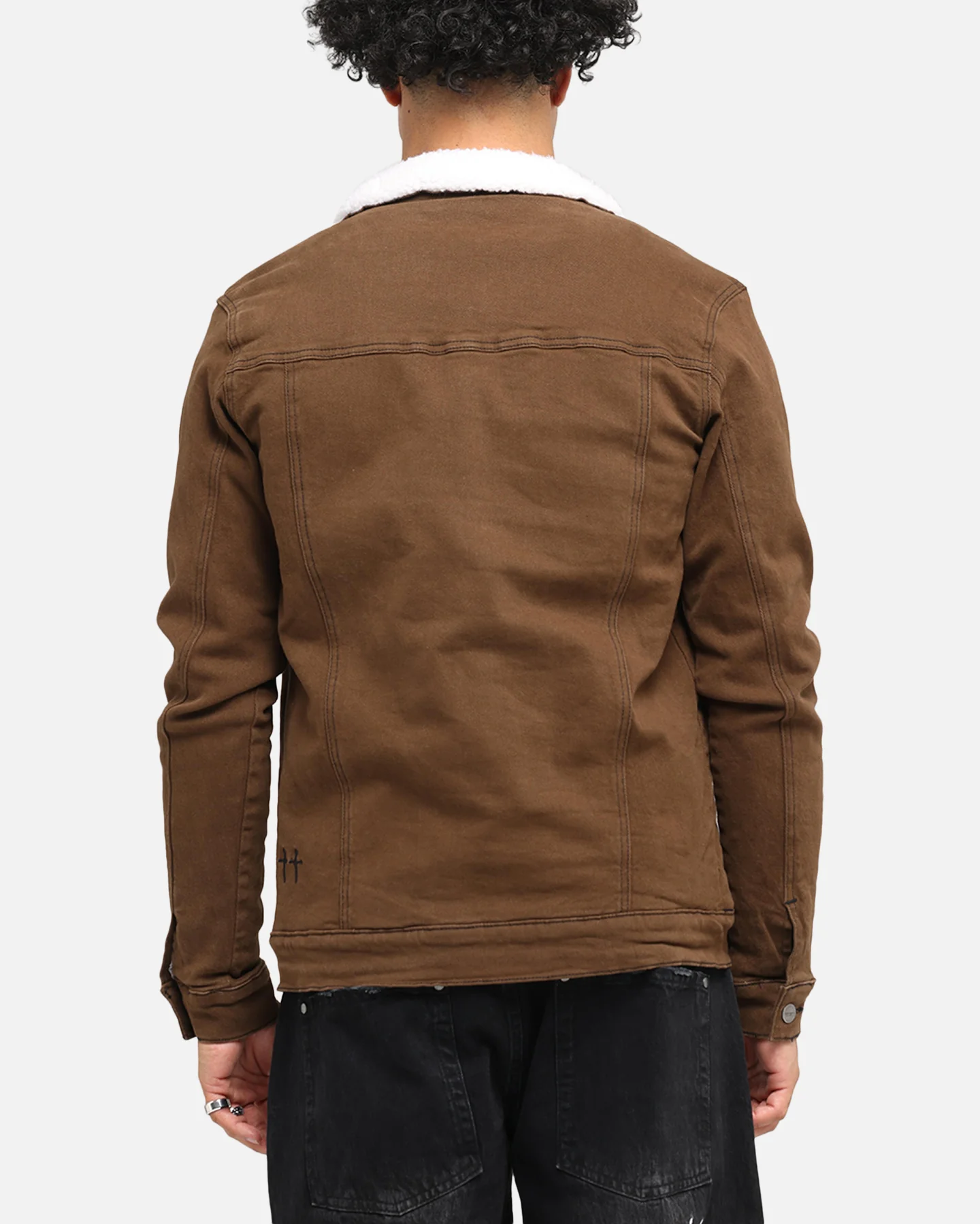 Saint Morta Sherpa Denim Jacket Vintage Brown - Image 3