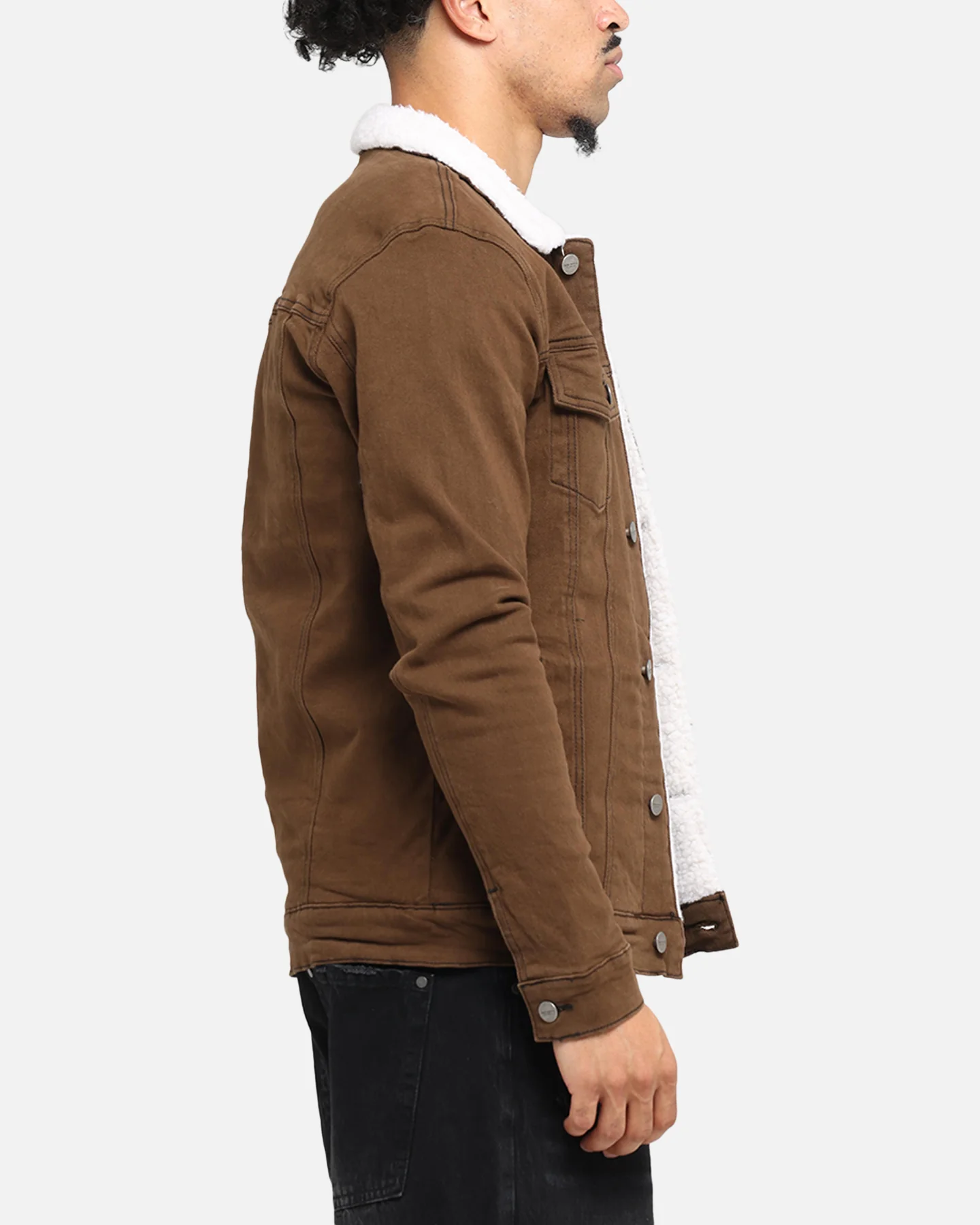 Saint Morta Sherpa Denim Jacket Vintage Brown - Image 4