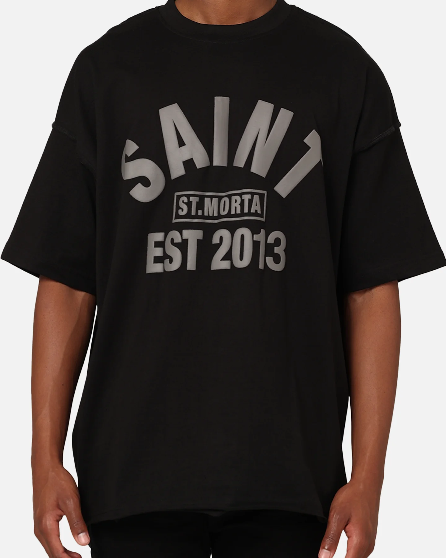 Saint Morta St Morta Boxy T-Shirt Black/Black - Image 3