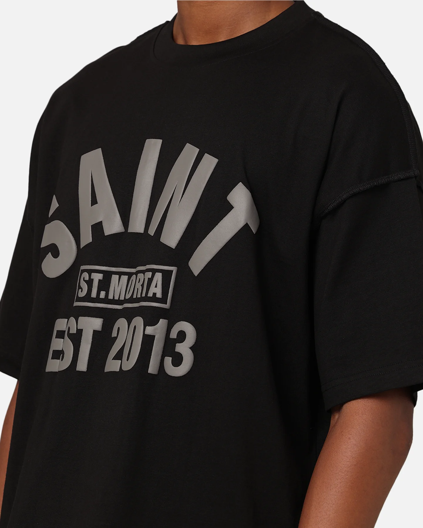 Saint Morta St Morta Boxy T-Shirt Black/Black - Image 8