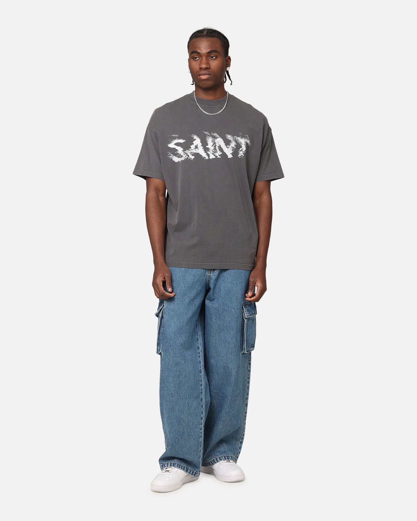 Saint Morta System Overload Boxy T-Shirt Charcoal - Image 2