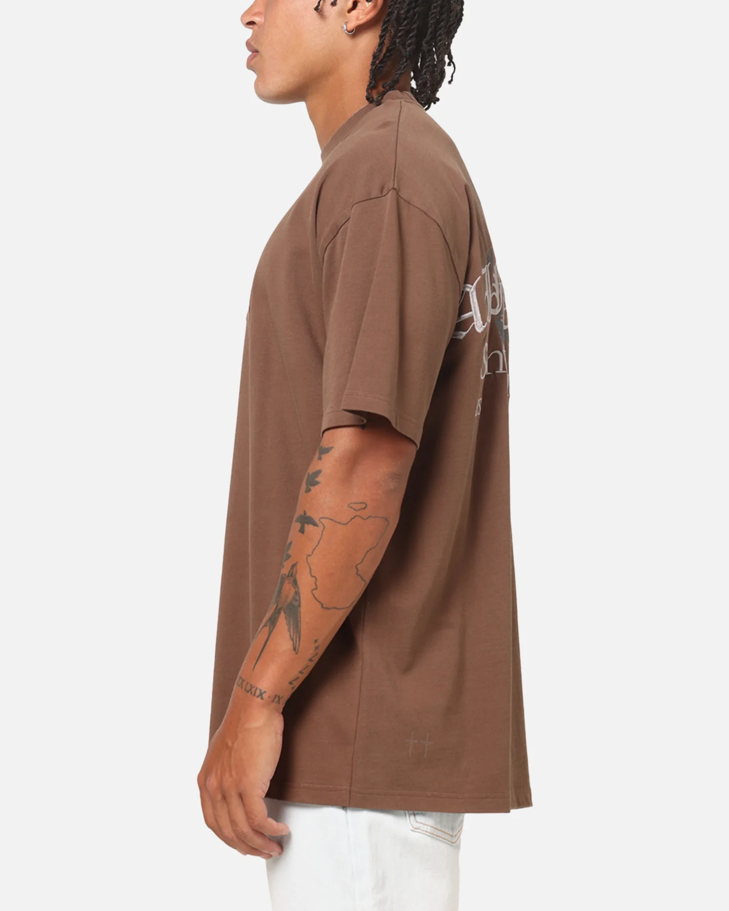 Saint Morta The Cross Boxy T-Shirt Washed Brown - Image 7