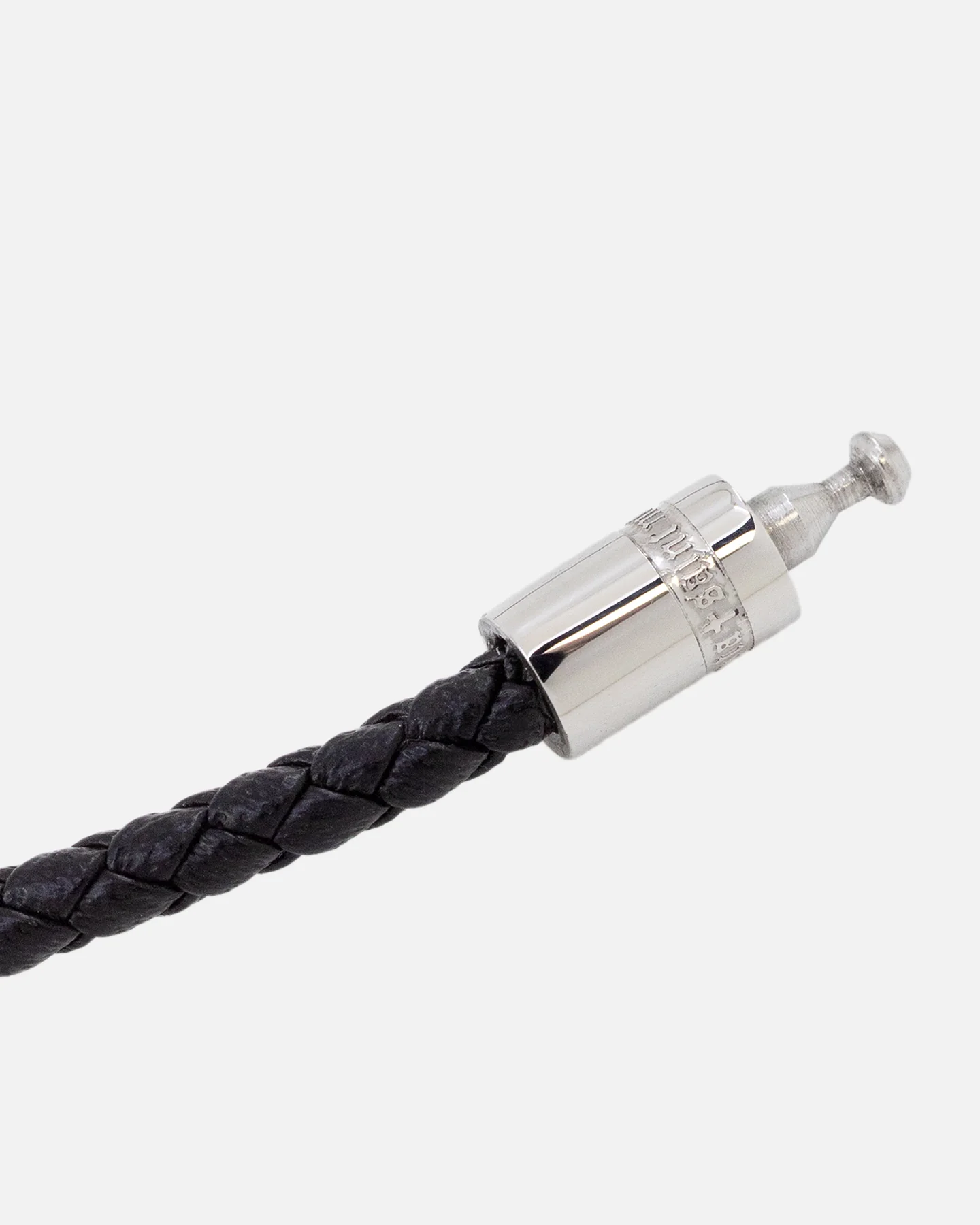 Saint Morta Tied Leather Bracelet Black/White Gold - Image 4