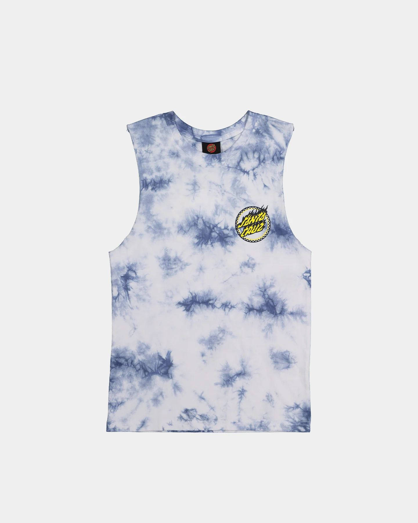 Santa Cruz Kids' Checked Out Flamed Dot Muscle T-Shirt Blue Tie Dye - Image 4