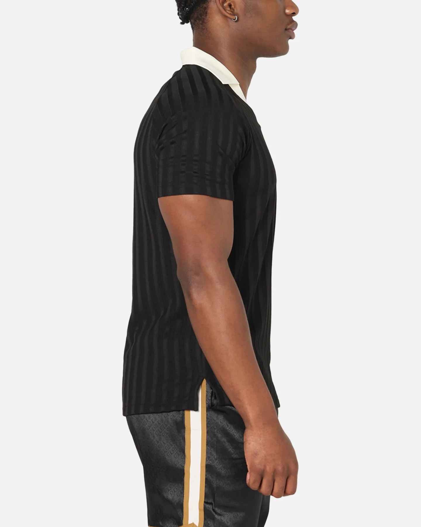 Sik Silk Polo T-Shirt Black - Image 4