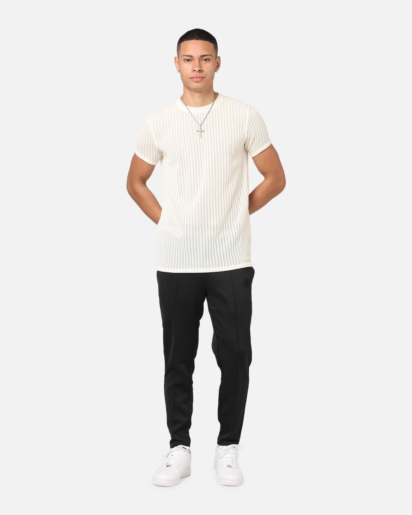 Sik Silk Textured Muscle Fit T-Shirt White - Image 2