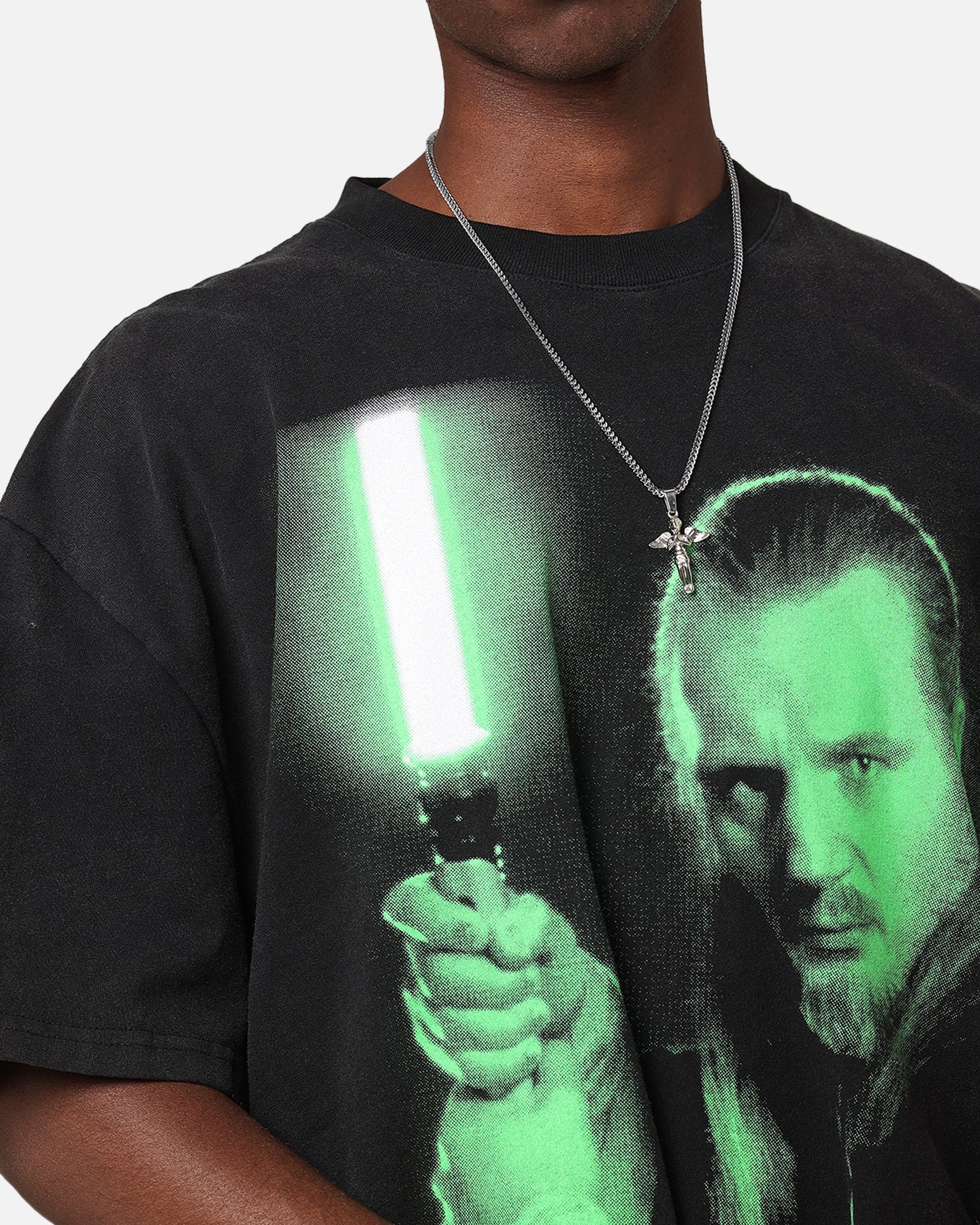 Star Wars Qui Gon Jinn Heavy T-Shirt Vintage Wash - Image 7