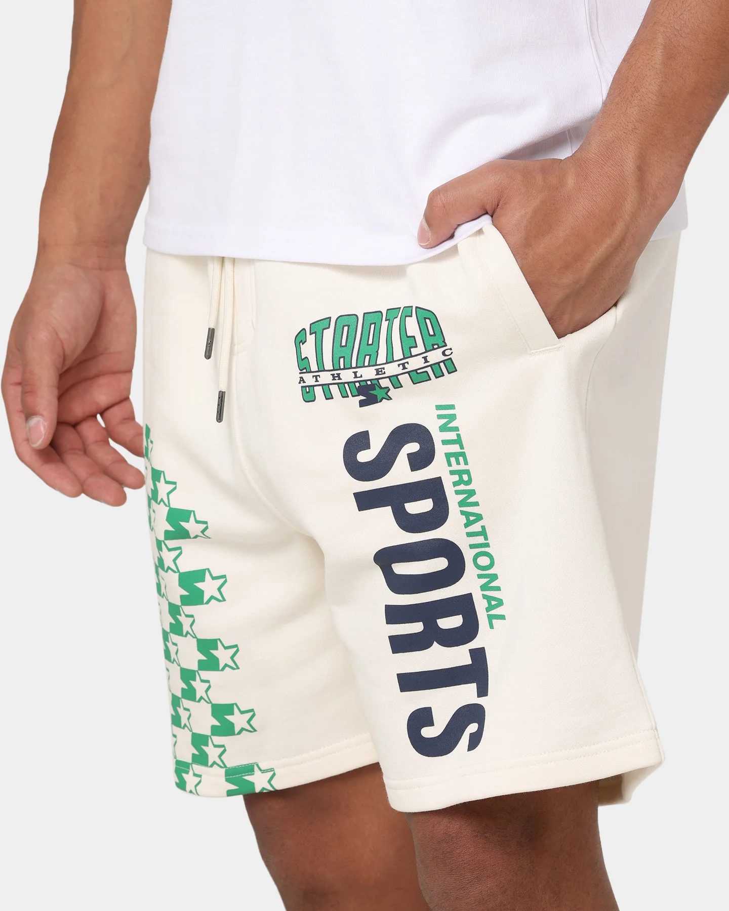 Starter International Sport Track Shorts Off White - Image 4