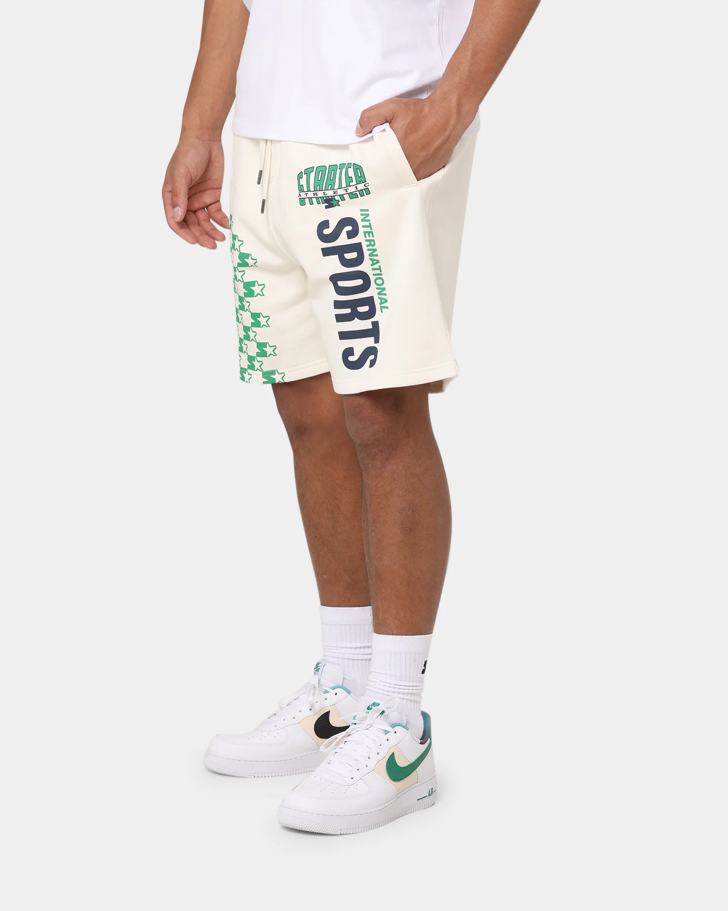 Starter International Sport Track Shorts Off White - Image 6