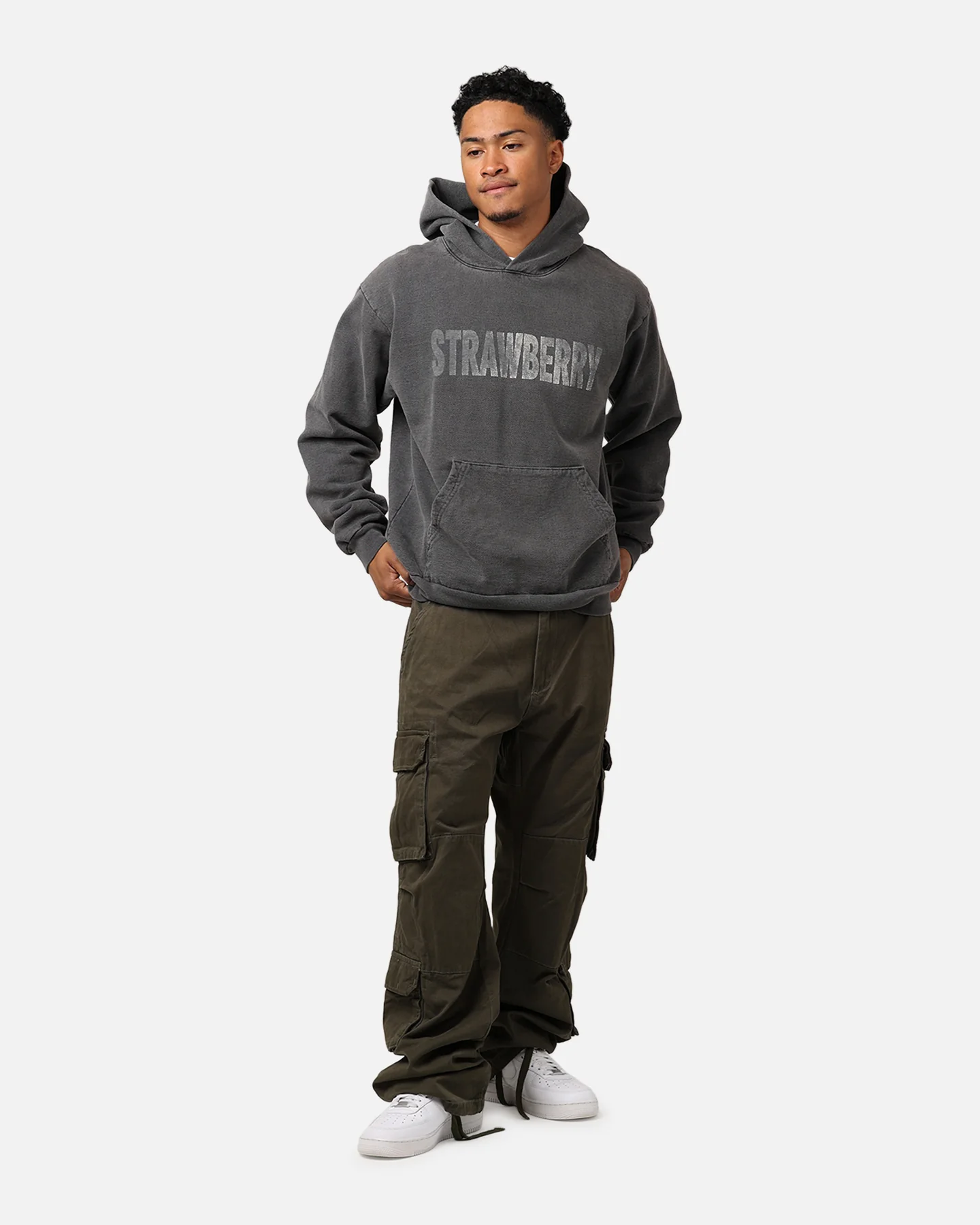 Strawberry New Arch Hoodie Vintage Black - Image 3