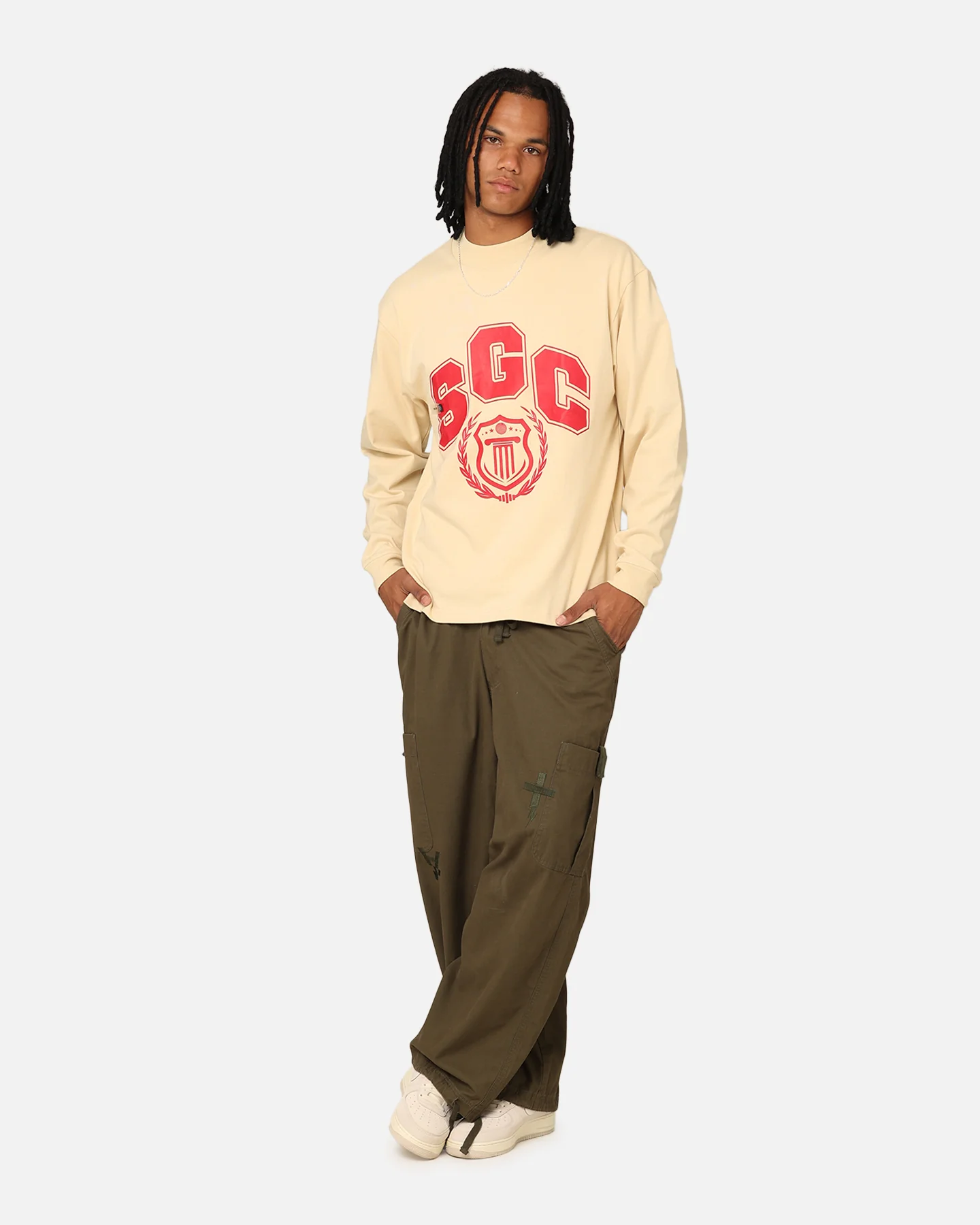 Students Golf Addington Long Sleeve Mock Neck T-Shirt Sand - Image 2