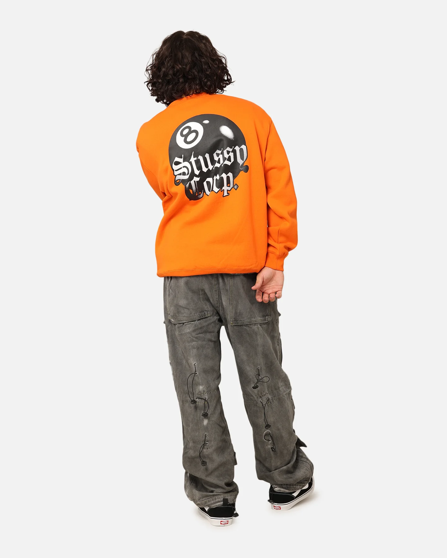 Stüssy 8 Ball Corp Fleece Crewneck Coral - Image 3