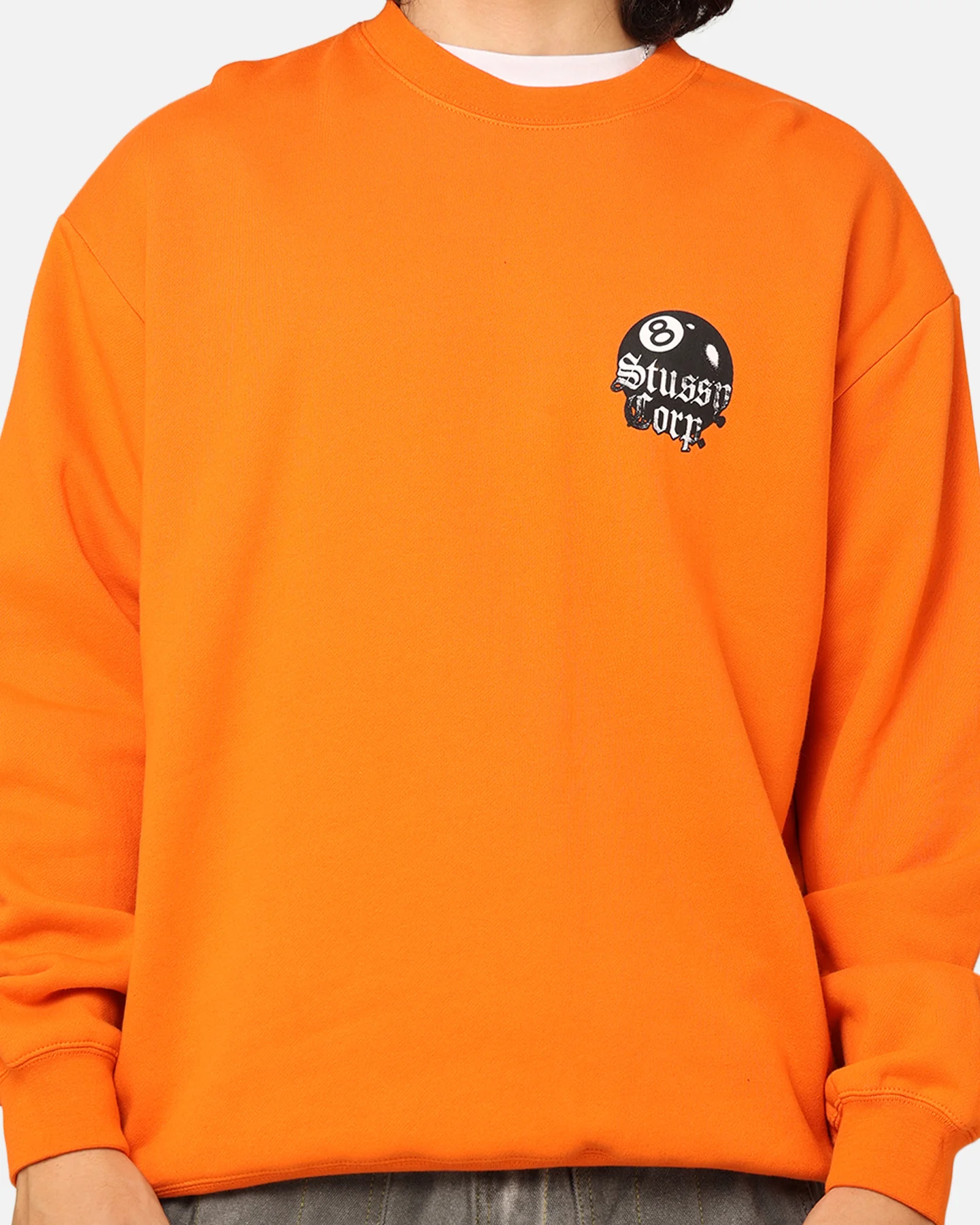 Stüssy 8 Ball Corp Fleece Crewneck Coral - Image 4