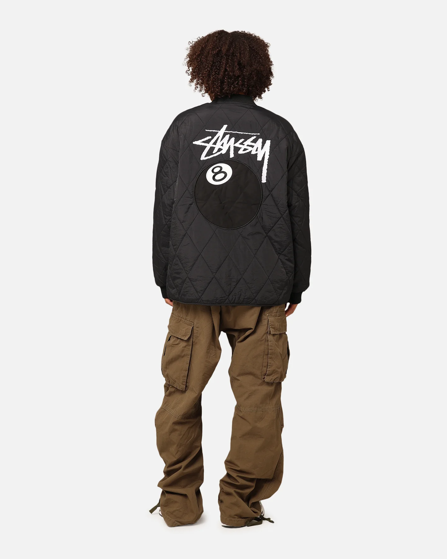 Stüssy Women's 8 Ball Quilted Jacket Black - Image 3