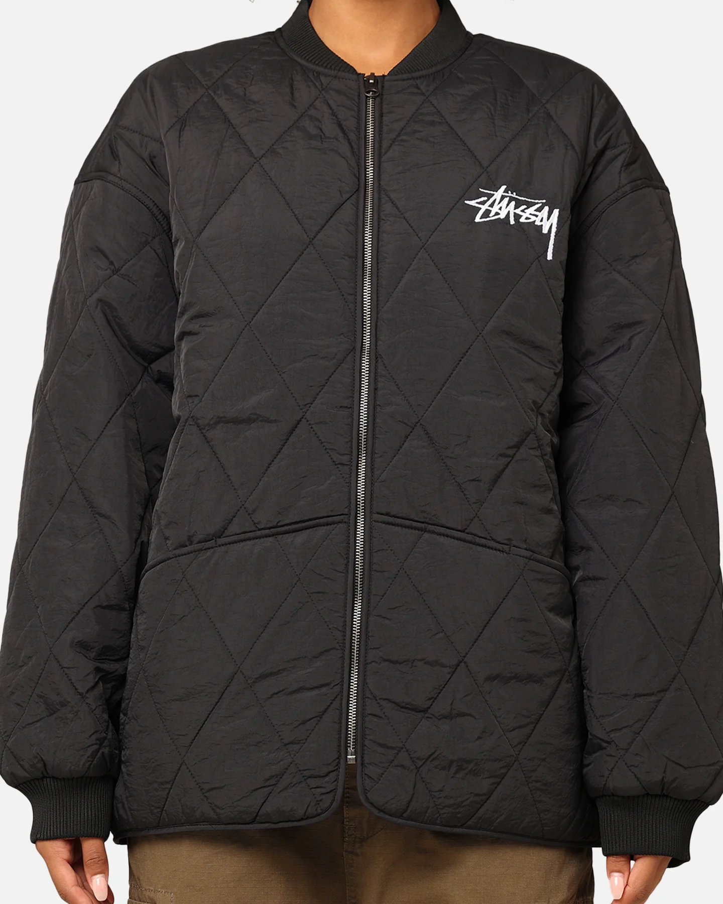 Stüssy Women's 8 Ball Quilted Jacket Black - Image 4