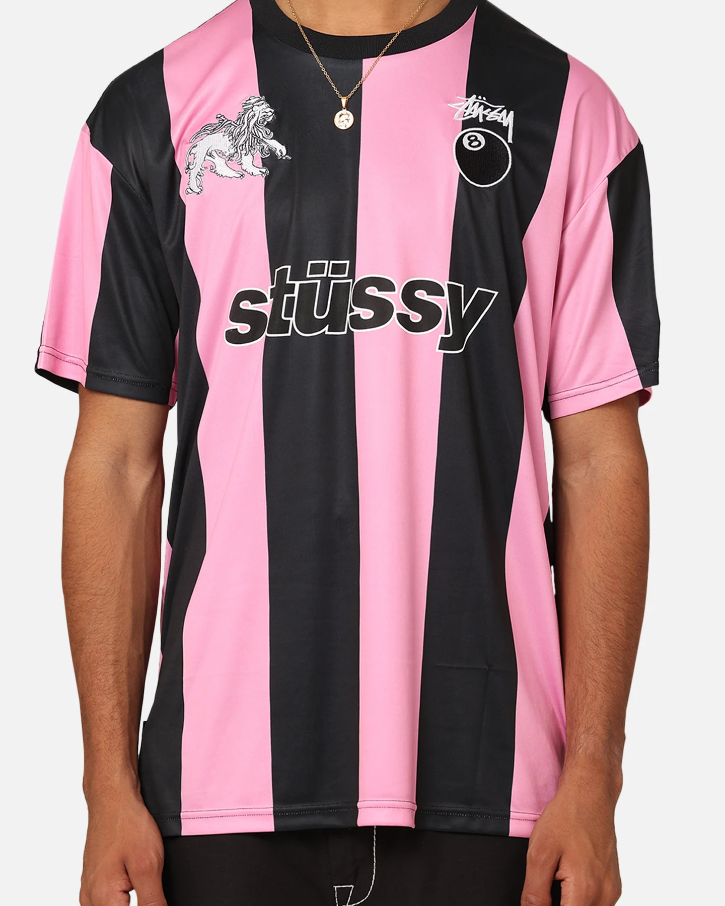 Stussy Football T-Shirt Black/Pink - Image 4