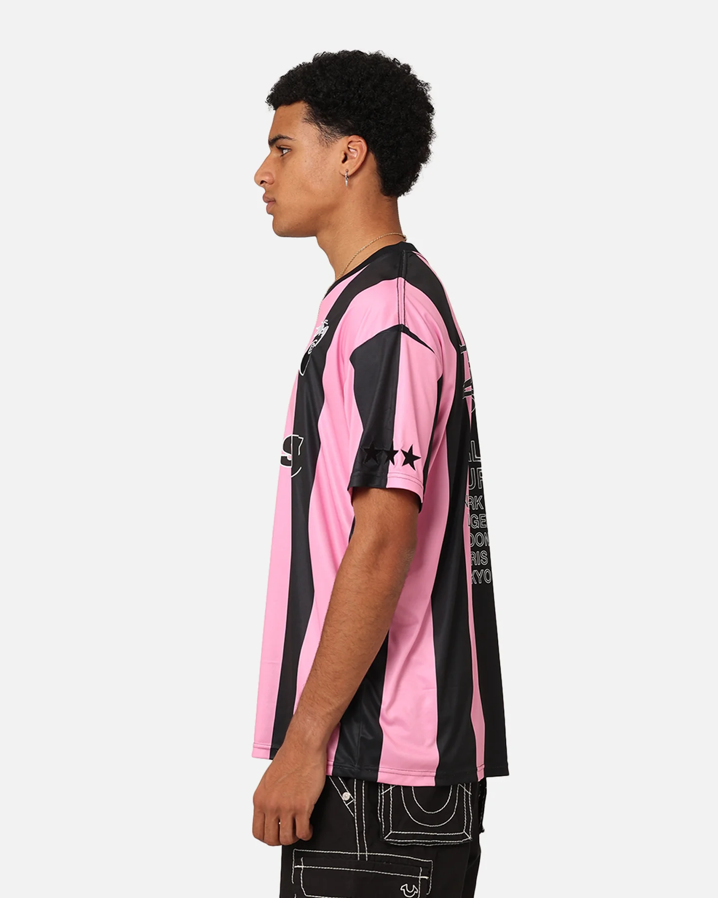 Stussy Football T-Shirt Black/Pink - Image 7