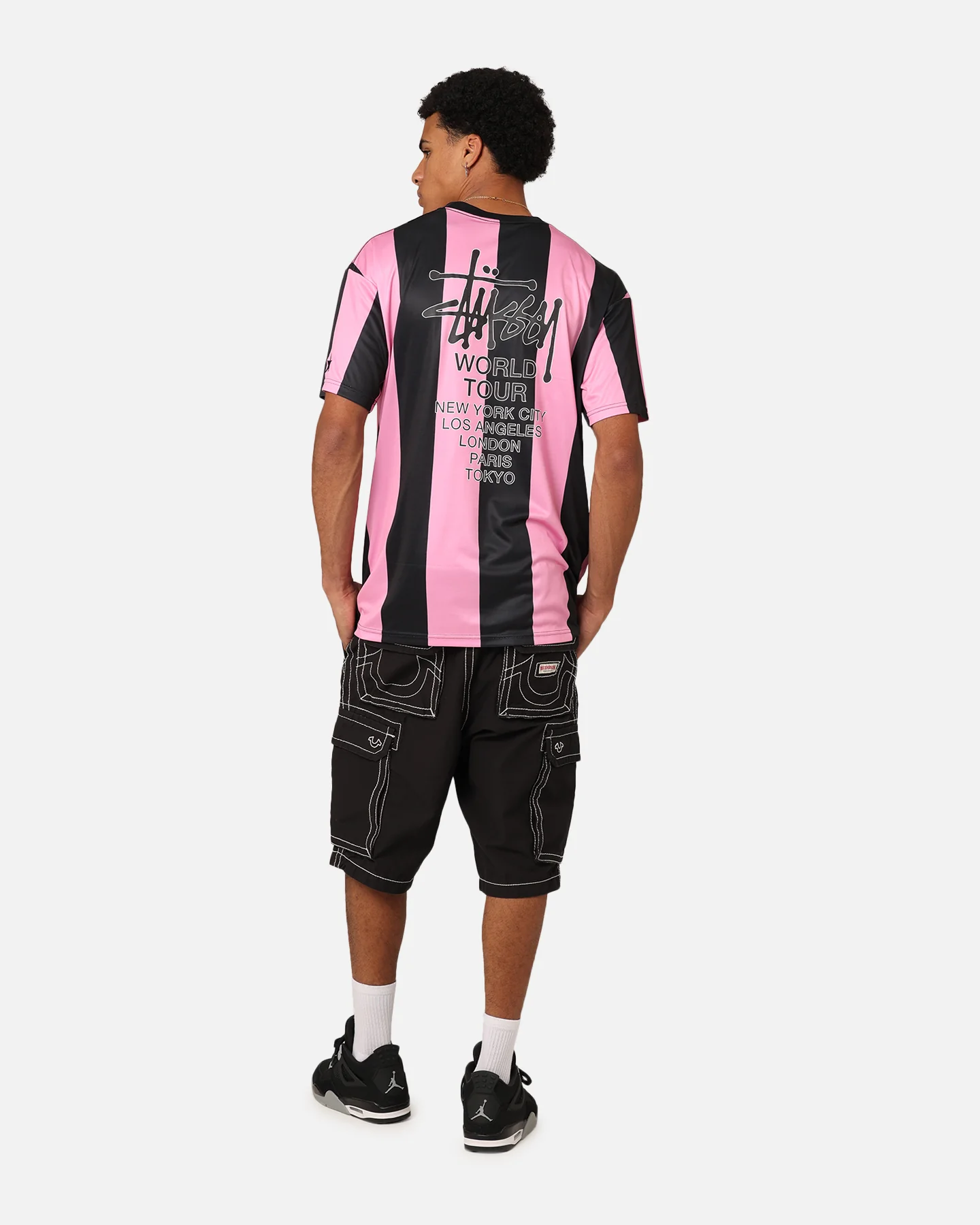 Stussy Football T-Shirt Black/Pink - Image 8