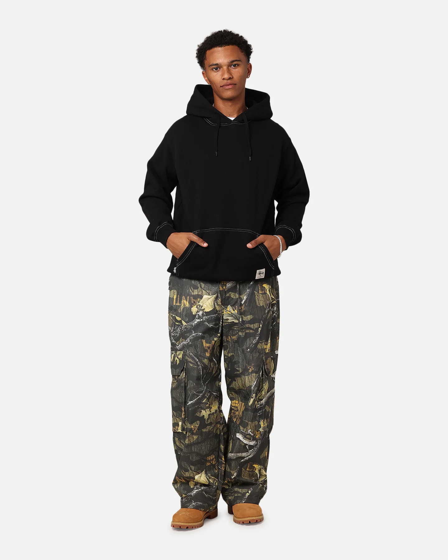 Stussy SS Link Fleece Hoodie Black - Image 4