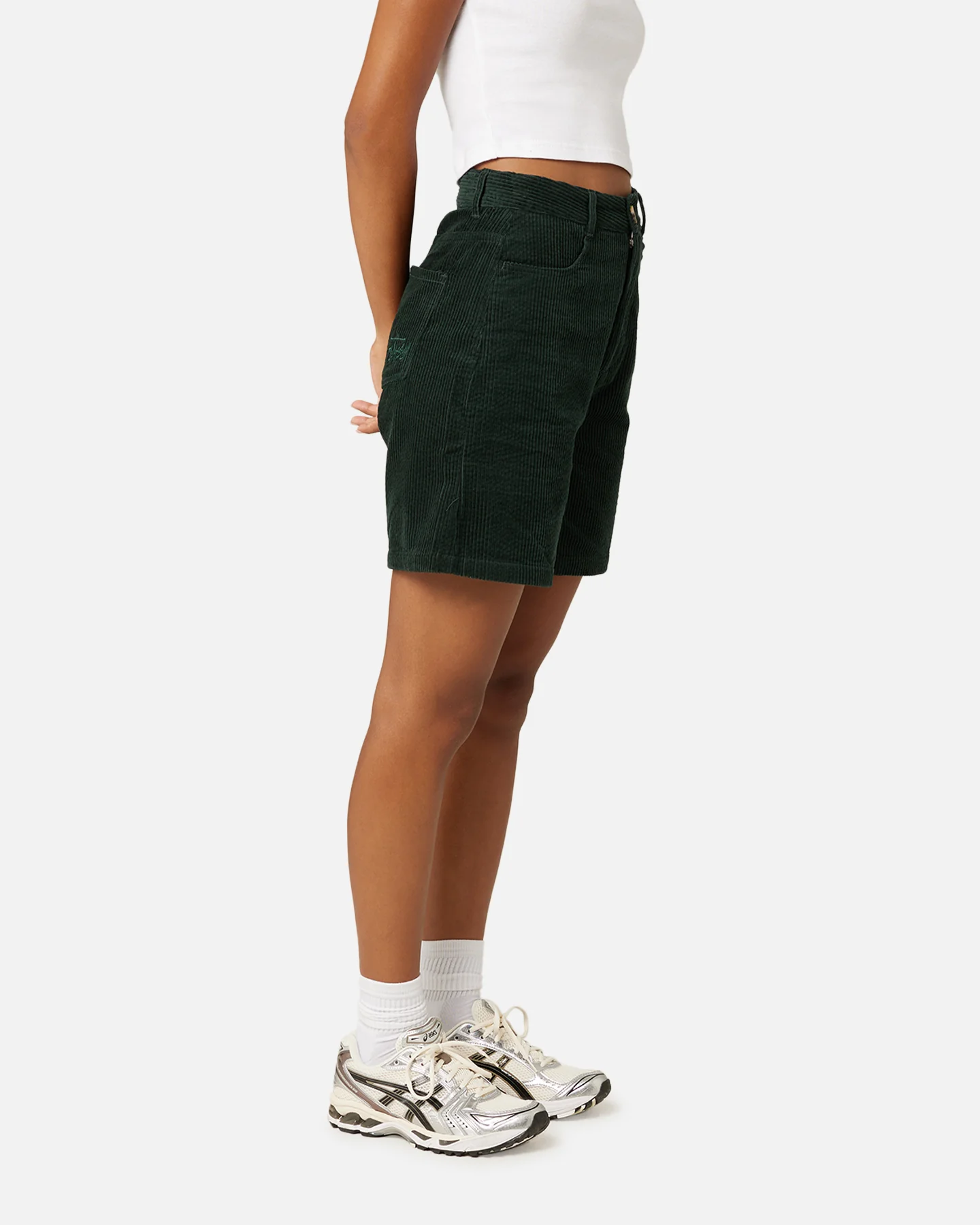 Stussy Women's Eden Corduroy Shorts Forest - Image 3