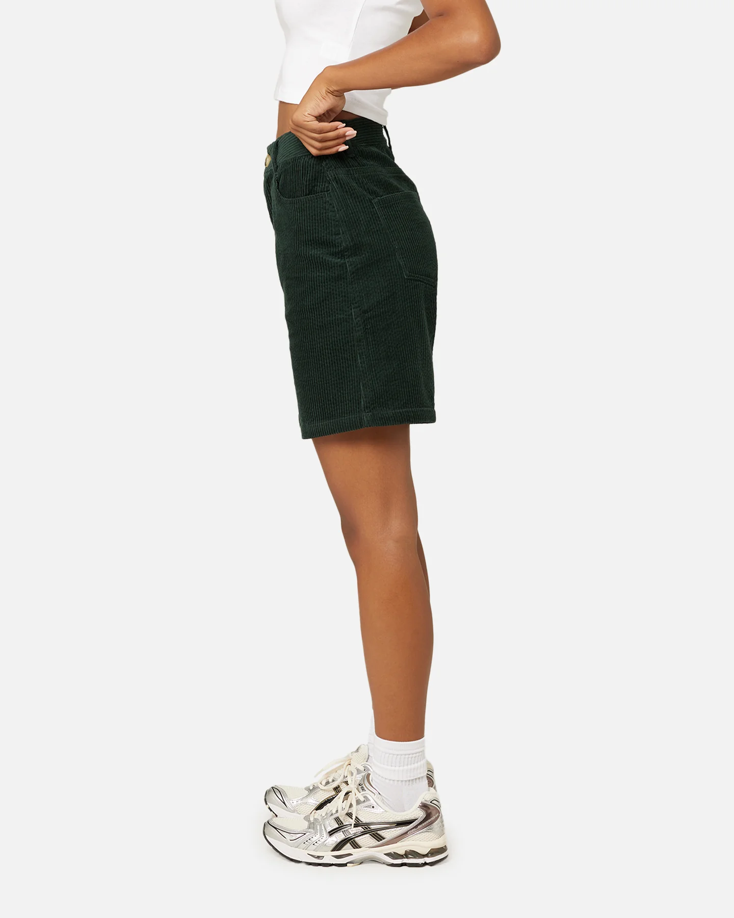 Stussy Women's Eden Corduroy Shorts Forest - Image 4