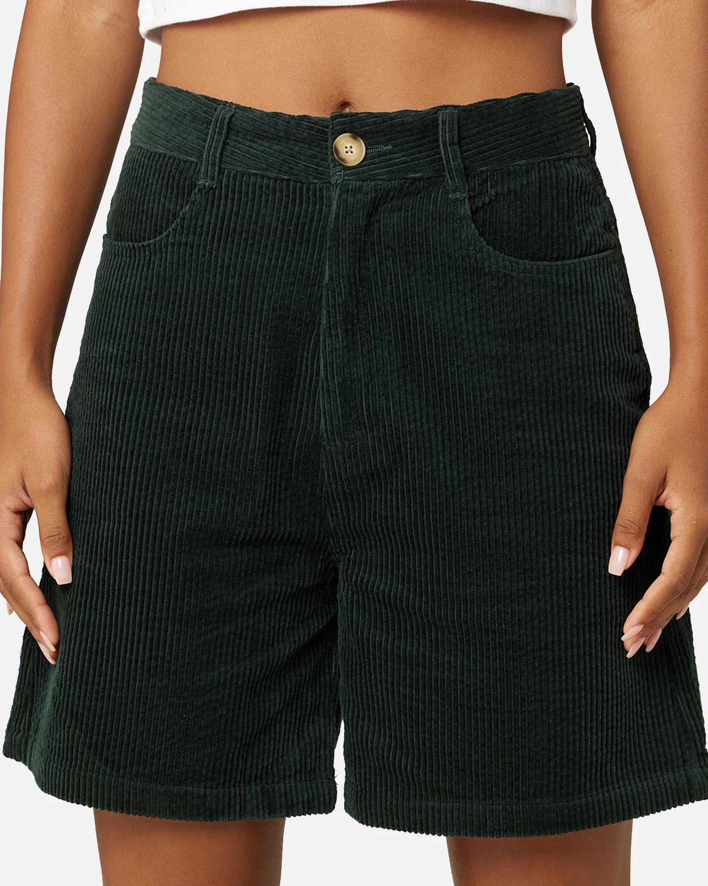 Stussy Women's Eden Corduroy Shorts Forest - Image 5
