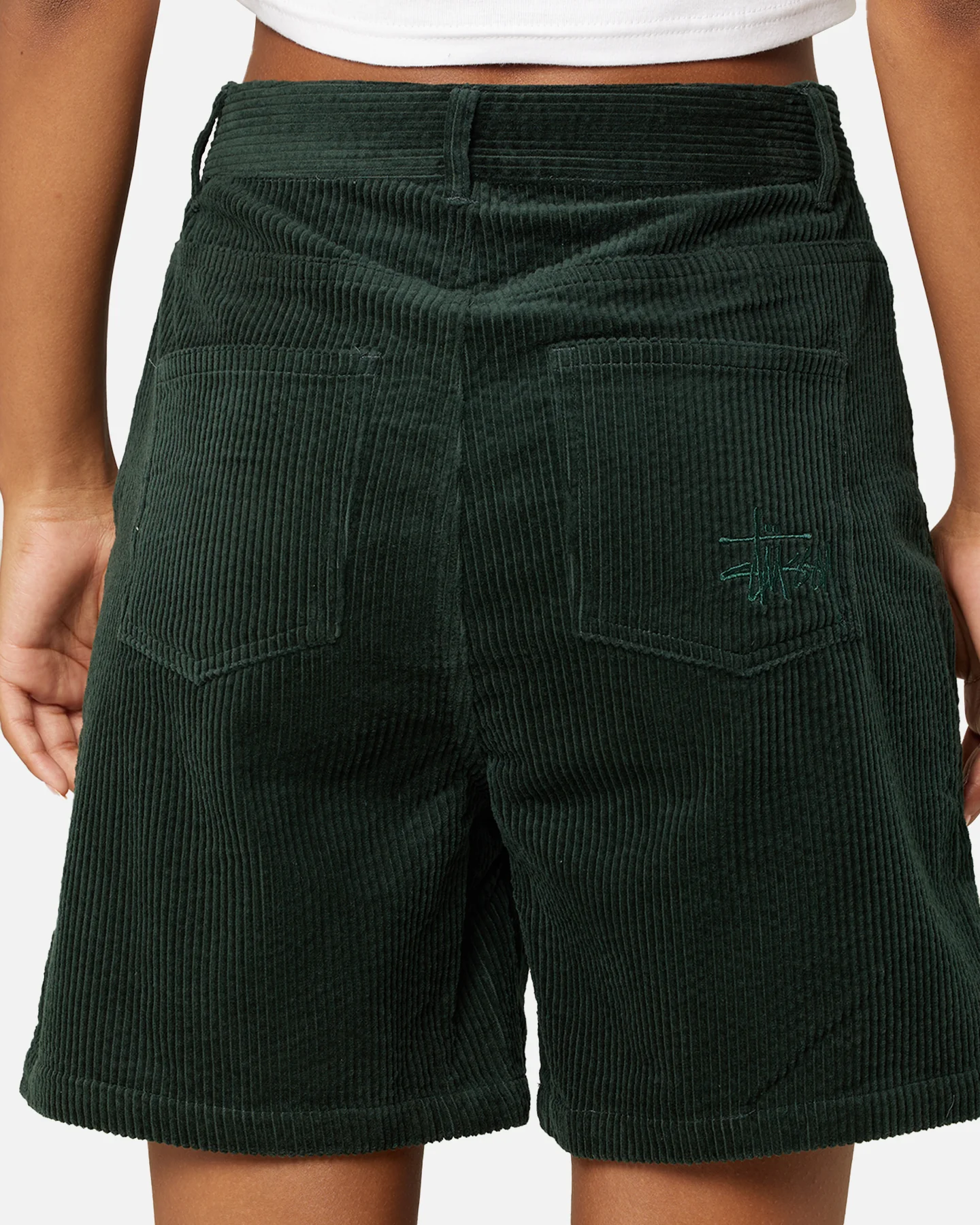 Stussy Women's Eden Corduroy Shorts Forest - Image 6