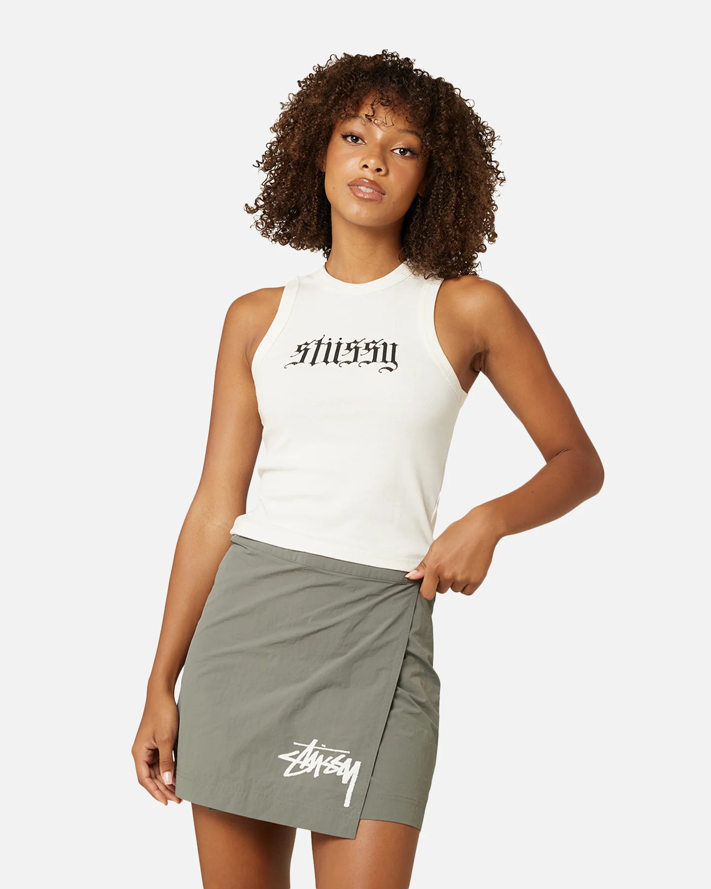 Stussy Women's Rib Tank Top Washed White