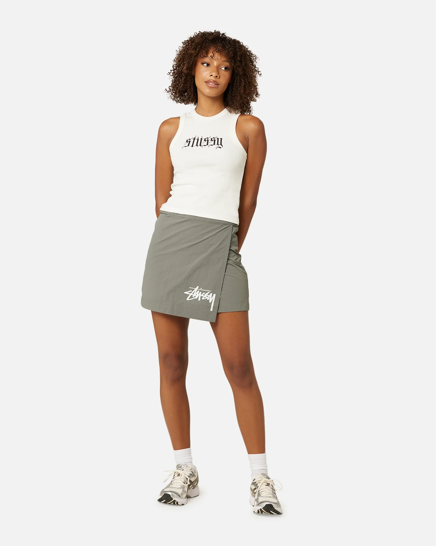 Stussy Women's Rib Tank Top Washed White - Image 2