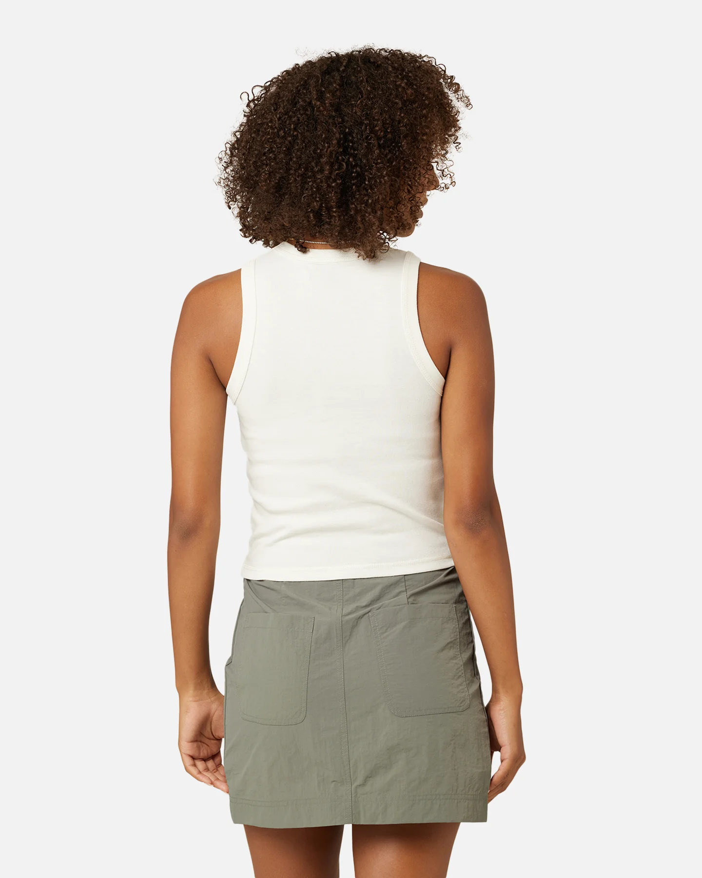 Stussy Women's Rib Tank Top Washed White - Image 4