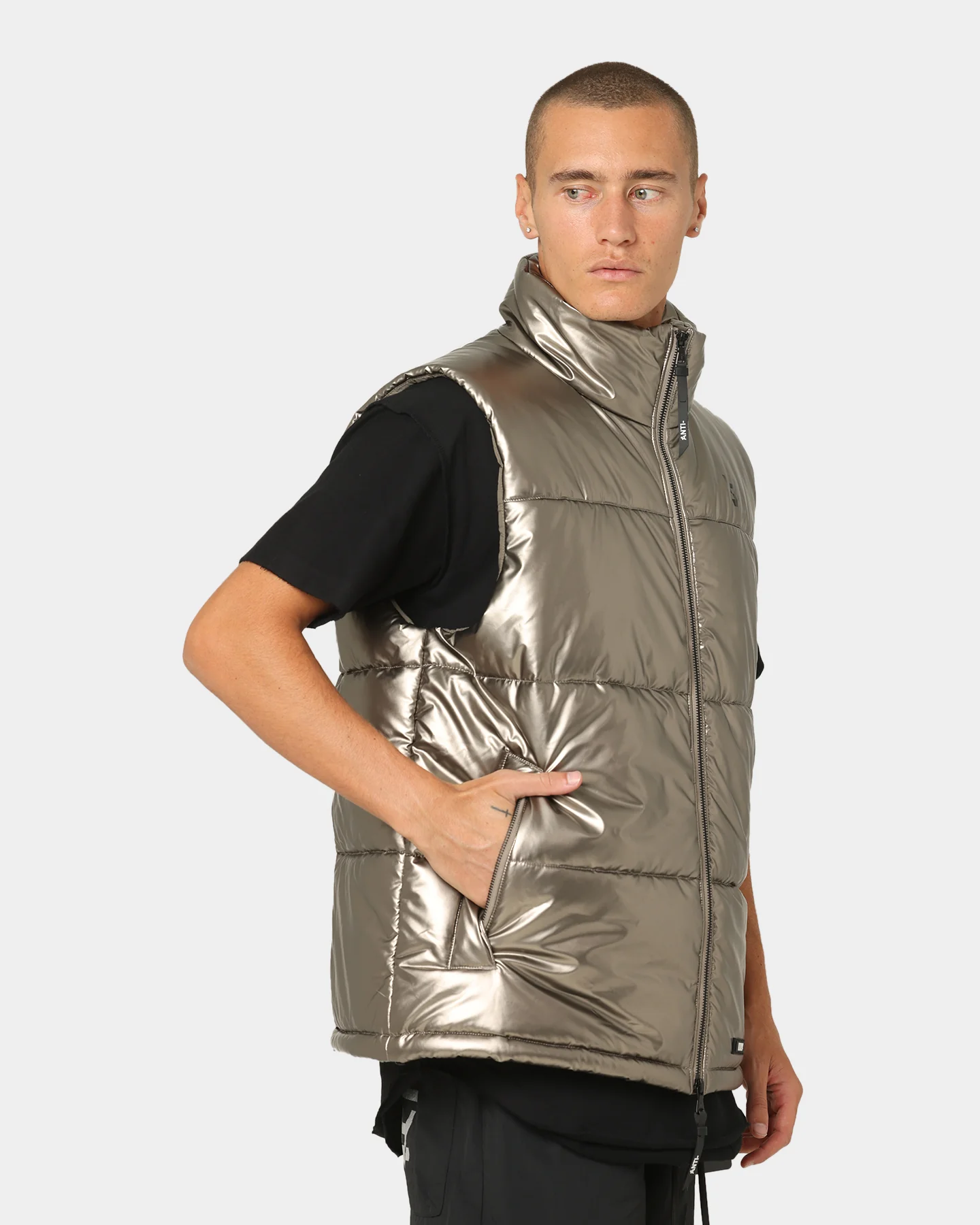 The Anti Order Anti Joy Puffer Vest Pewter - Image 5