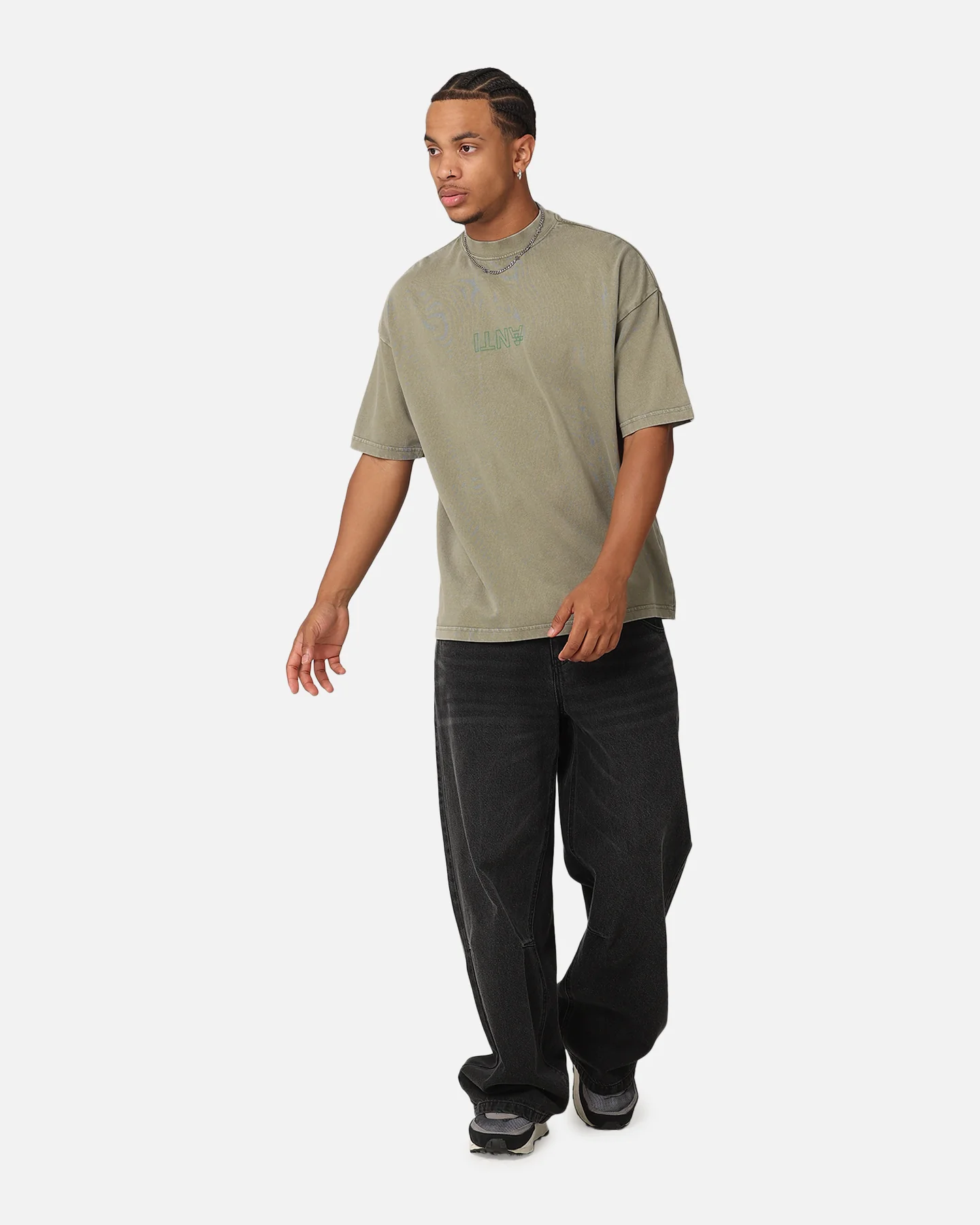 The Anti Order Anti XY Mock Neck T-Shirt Vintage Khaki - Image 2