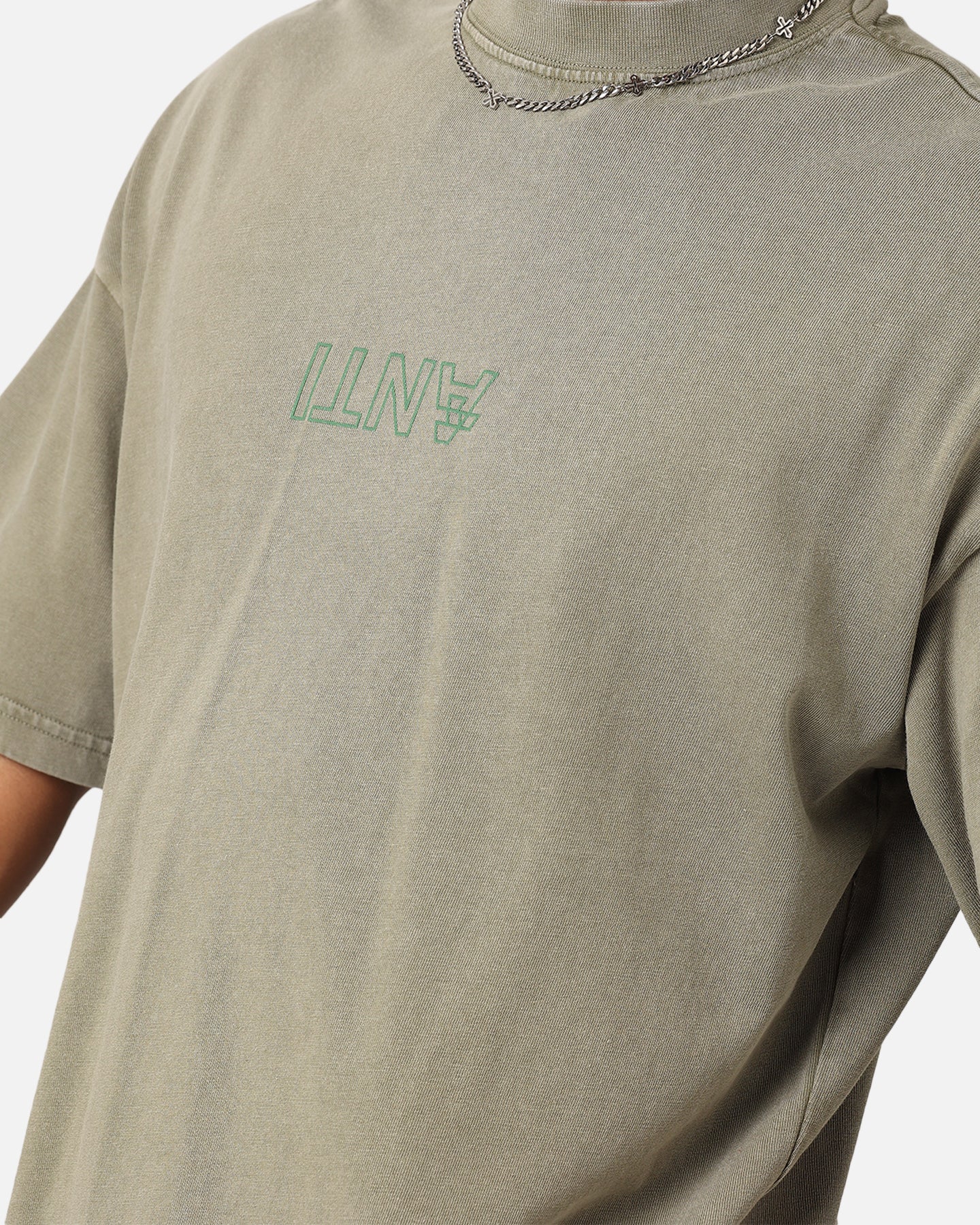 The Anti Order Anti XY Mock Neck T-Shirt Vintage Khaki - Image 6
