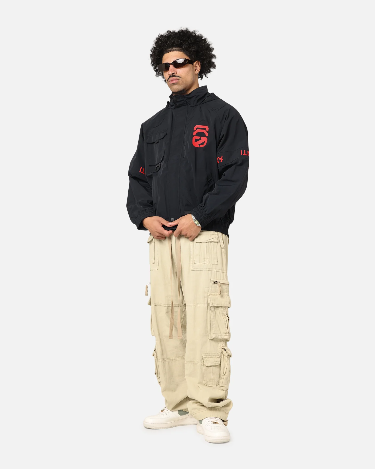 The Anti Order Faction Technical Windbreaker Jacket Black/Red - Image 3
