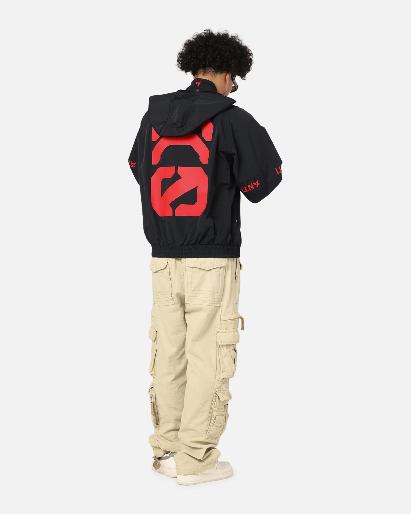The Anti Order Faction Technical Windbreaker Jacket Black/Red - Image 4