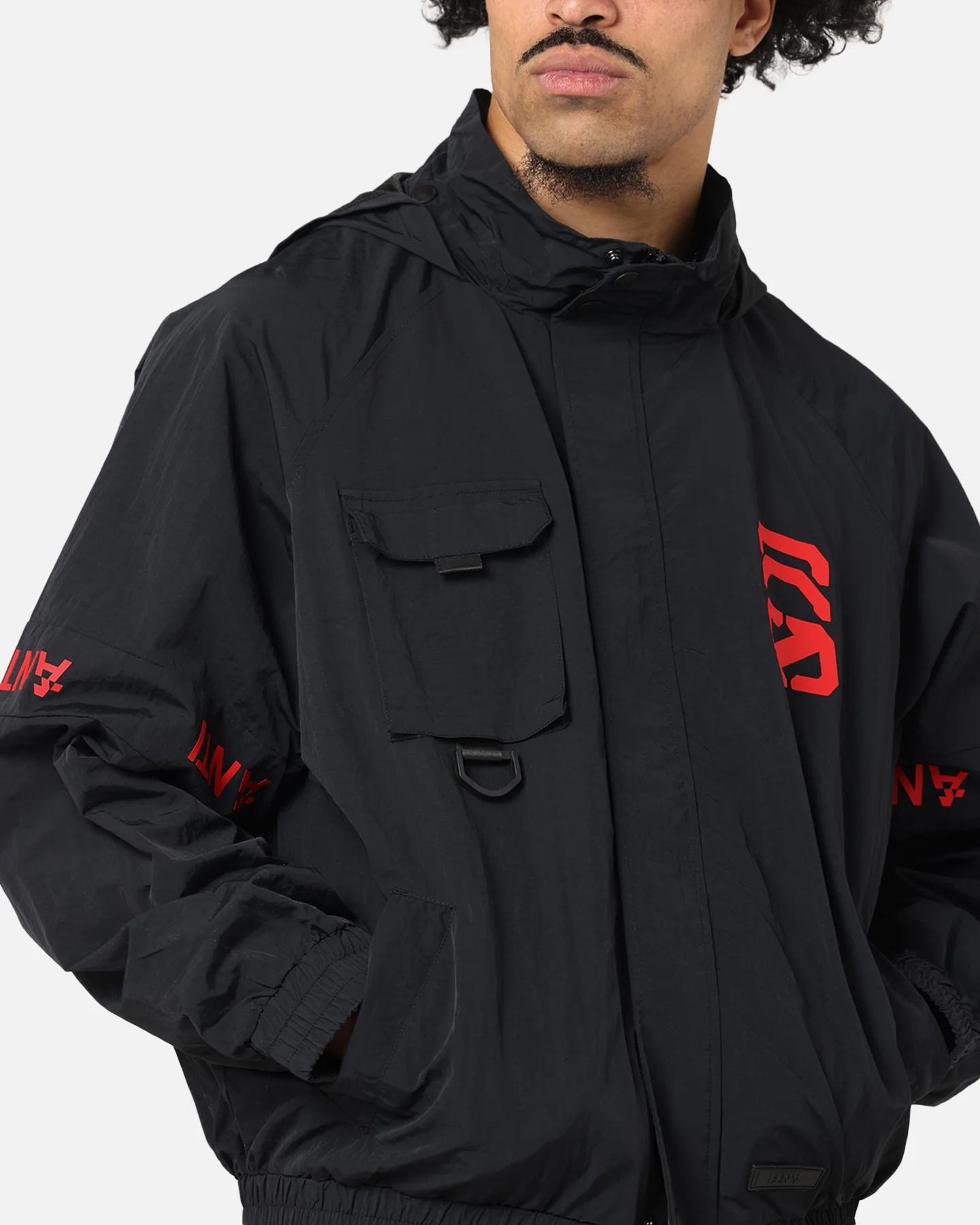 The Anti Order Faction Technical Windbreaker Jacket Black/Red - Image 7