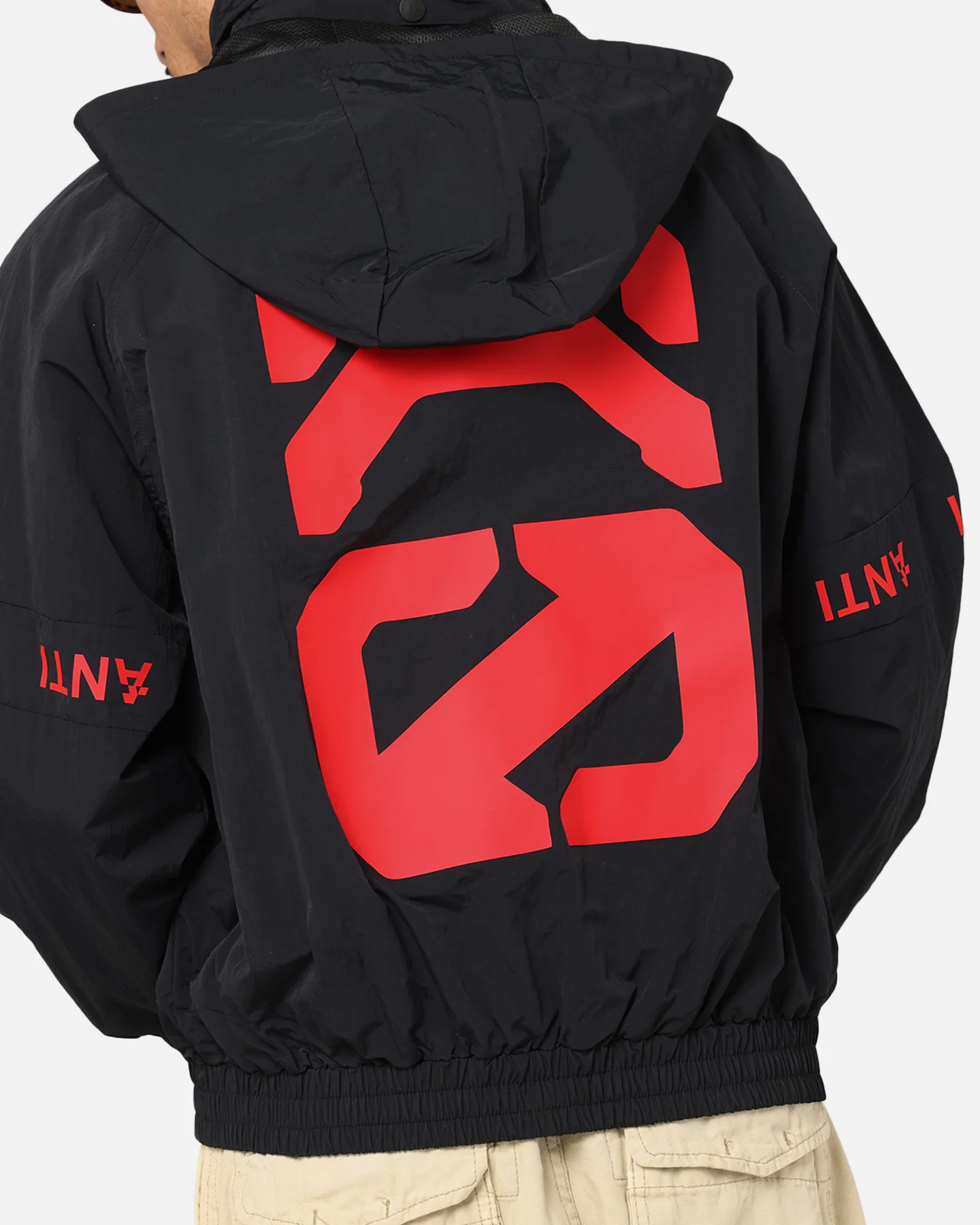 The Anti Order Faction Technical Windbreaker Jacket Black/Red - Image 9