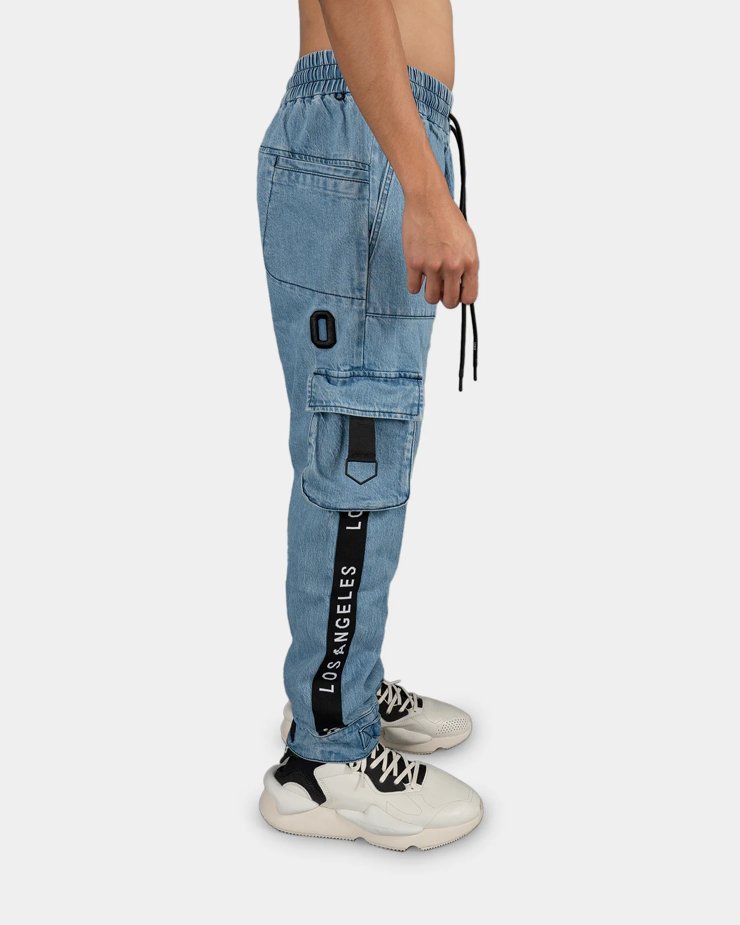 The Anti Order LA Champion Denim Joggers Light Blue/Black - Image 3