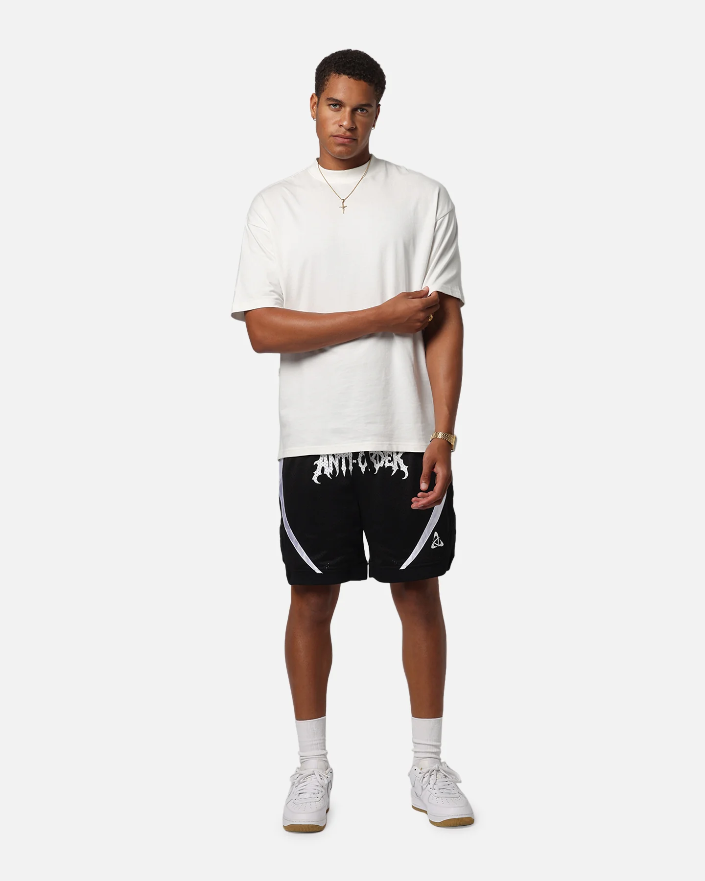 The Anti Order Sparta Mesh Basketball Shorts Black/White - Image 2