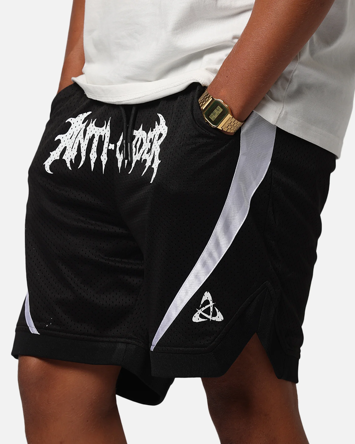 The Anti Order Sparta Mesh Basketball Shorts Black/White - Image 3