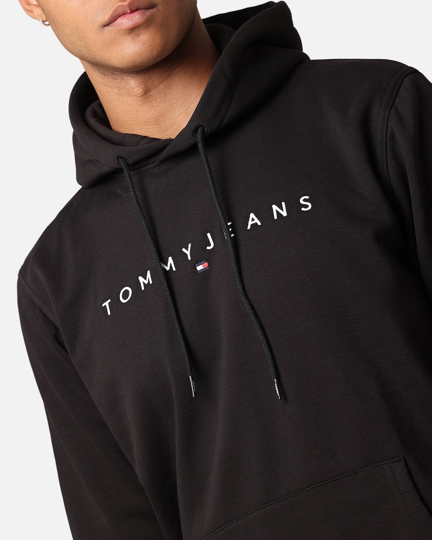 Tommy Jeans Reg Linear Logo Hoodie Black - Image 6