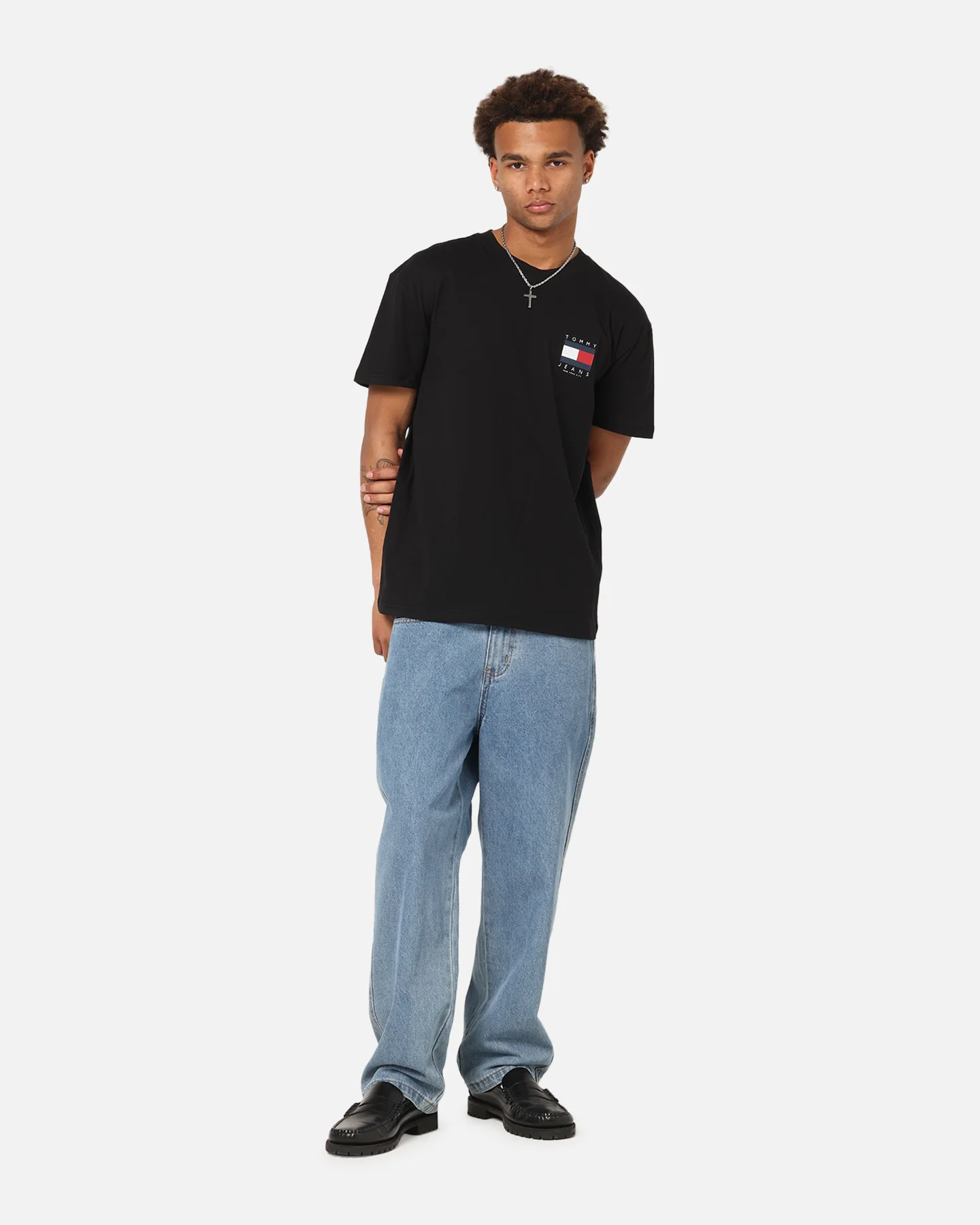 Tommy Jeans Regular Flag Graphic T-Shirt Black - Image 4
