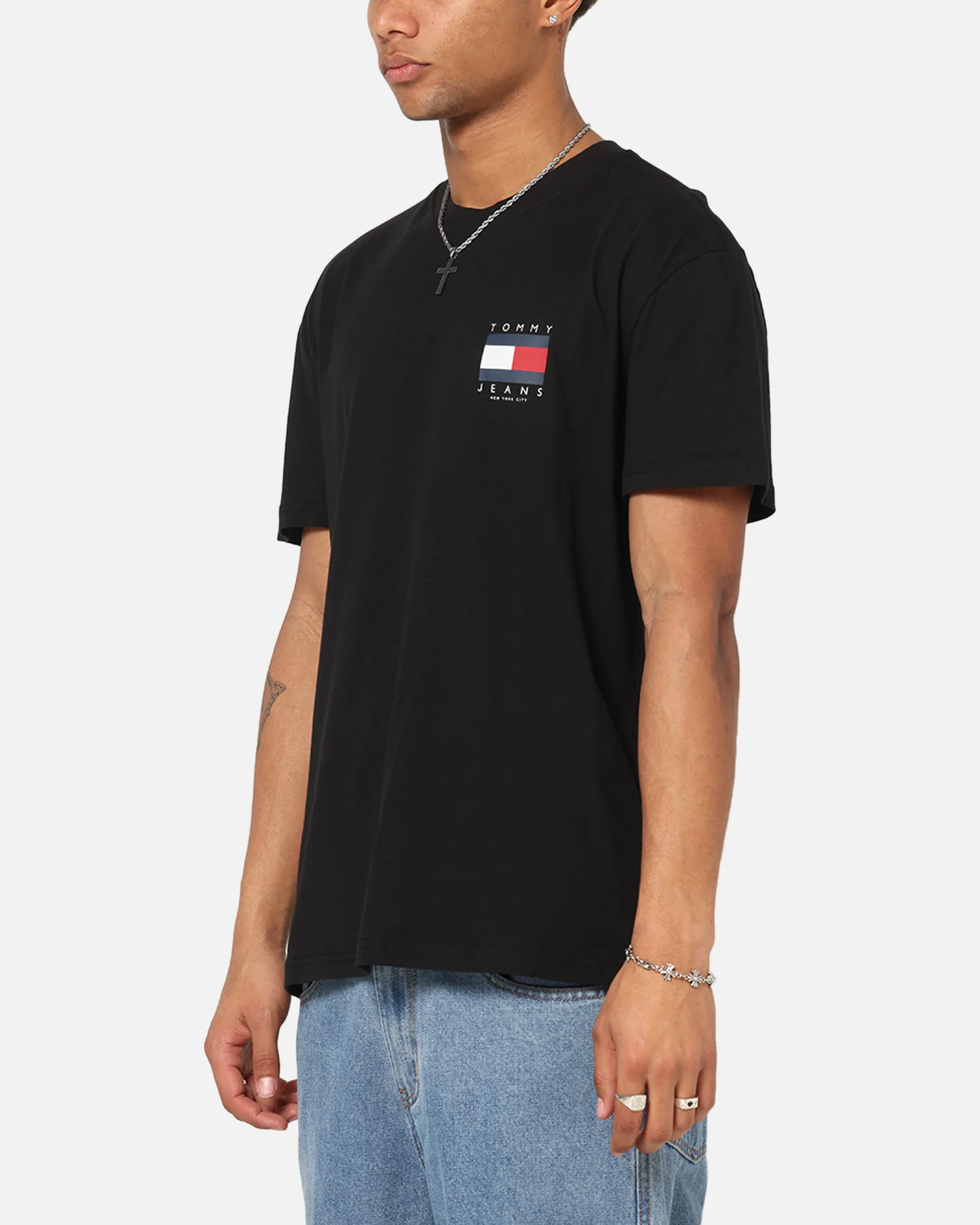 Tommy Jeans Regular Flag Graphic T-Shirt Black - Image 6