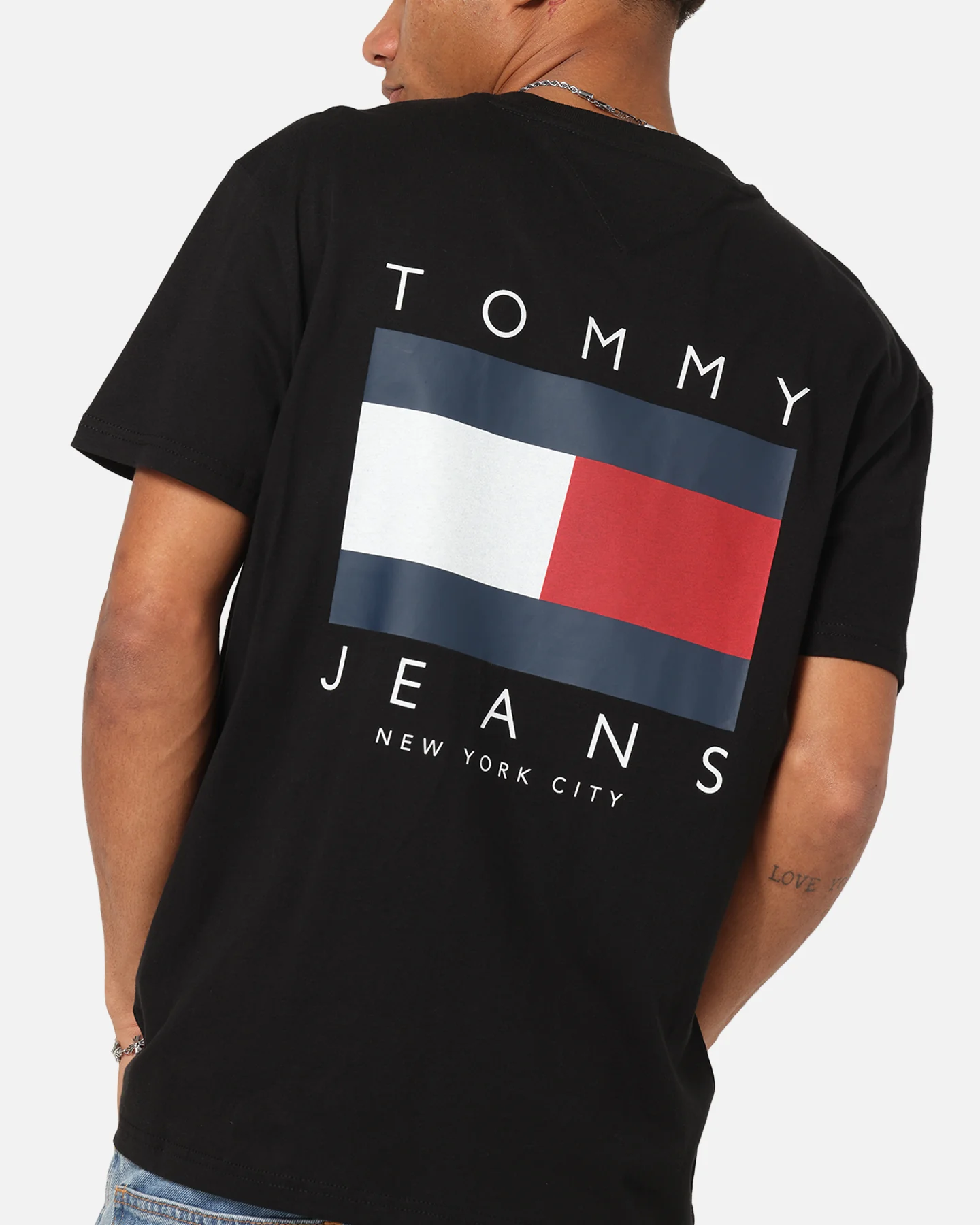 Tommy Jeans Regular Flag Graphic T-Shirt Black - Image 7