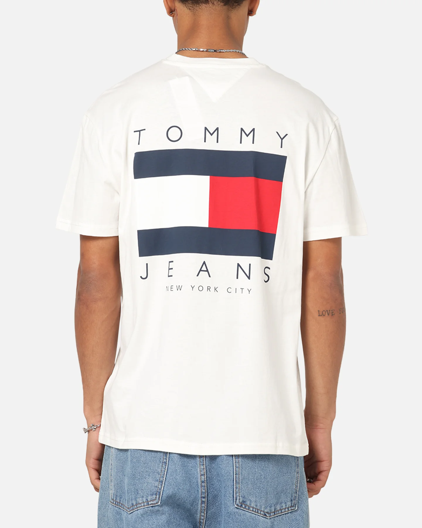 Tommy Jeans Regular Flag Graphic T-Shirt Ecru