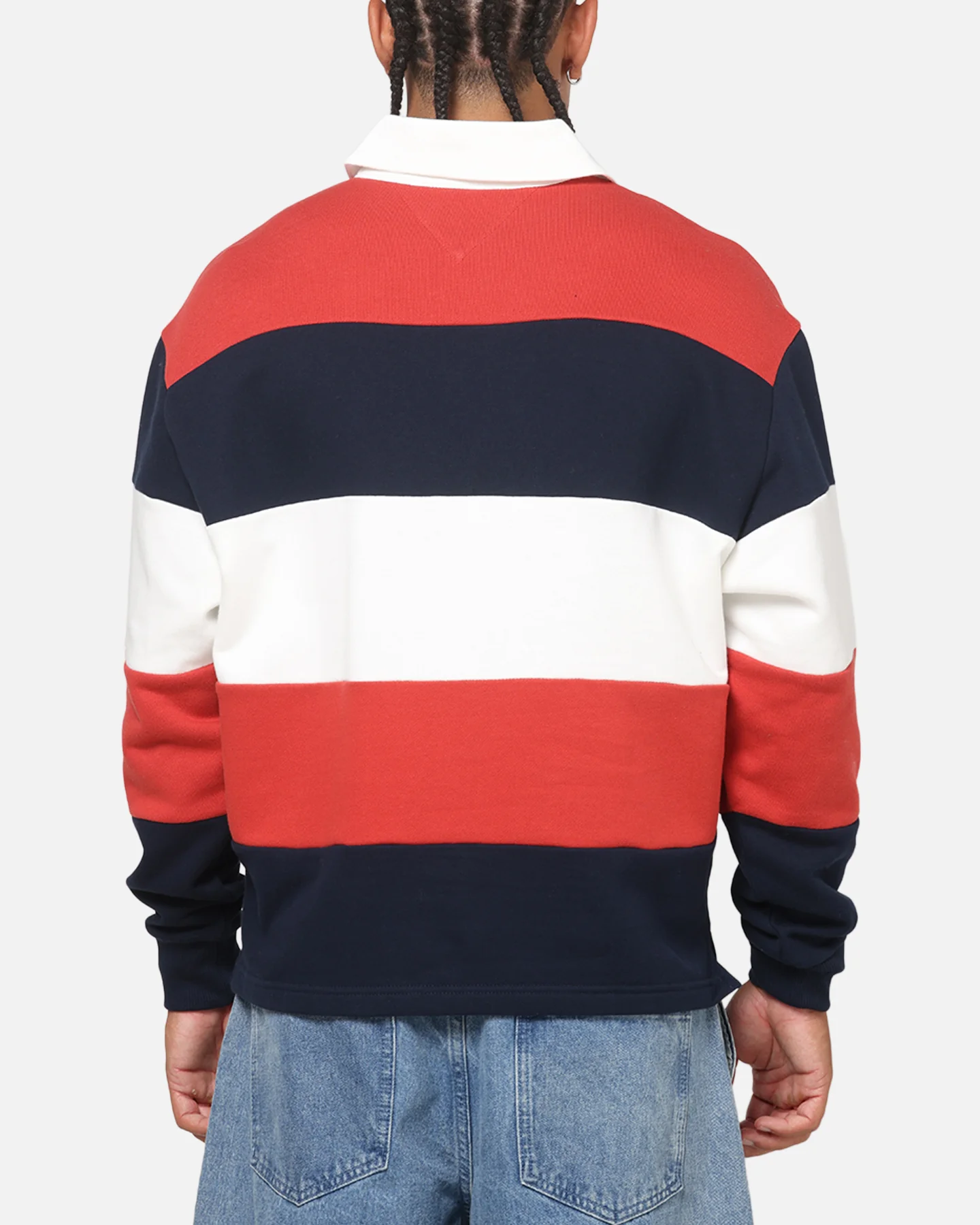 Tommy Jeans Relaxed Badge Stripe Rugby Shirt Navy - Image 3
