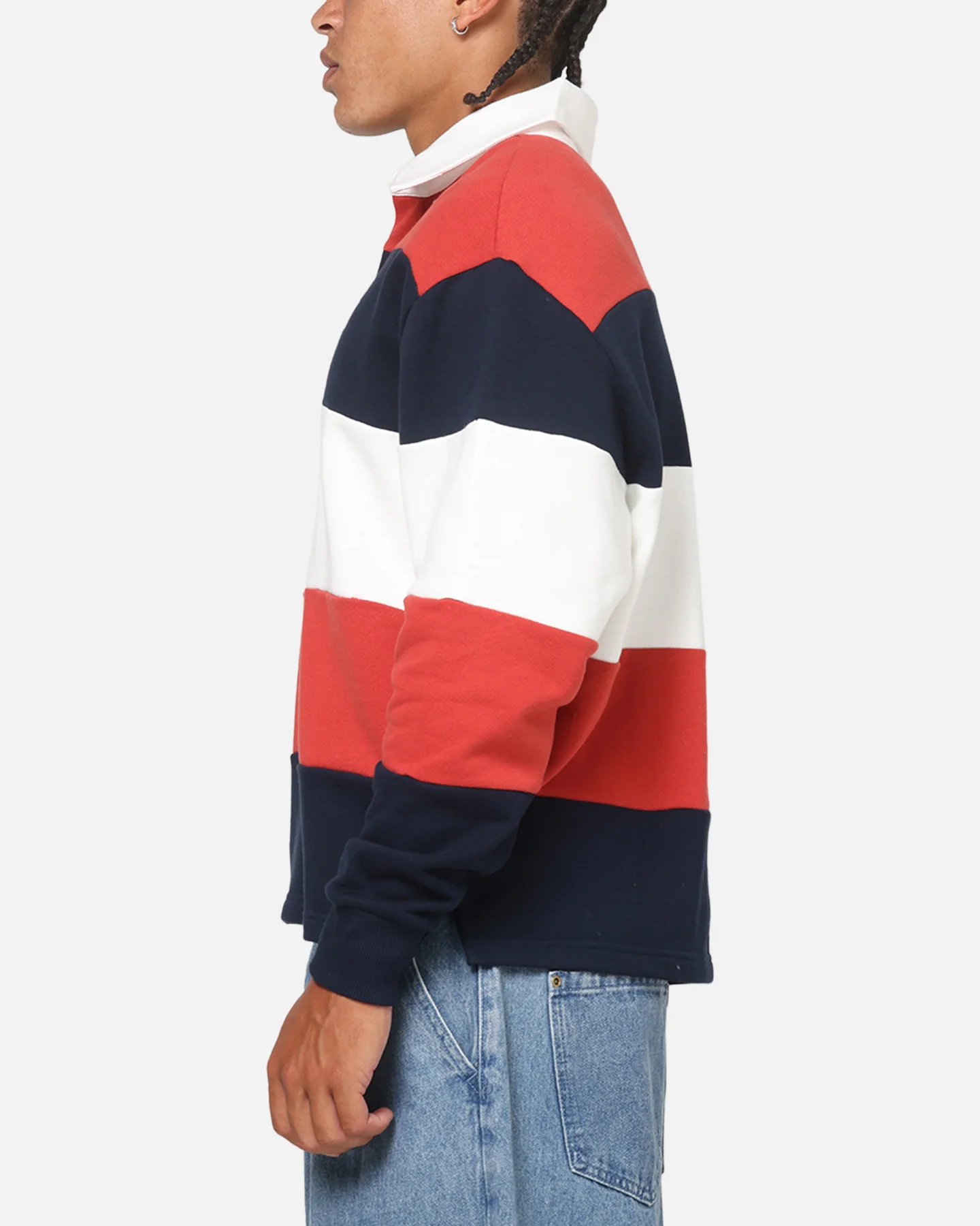 Tommy Jeans Relaxed Badge Stripe Rugby Shirt Navy - Image 5