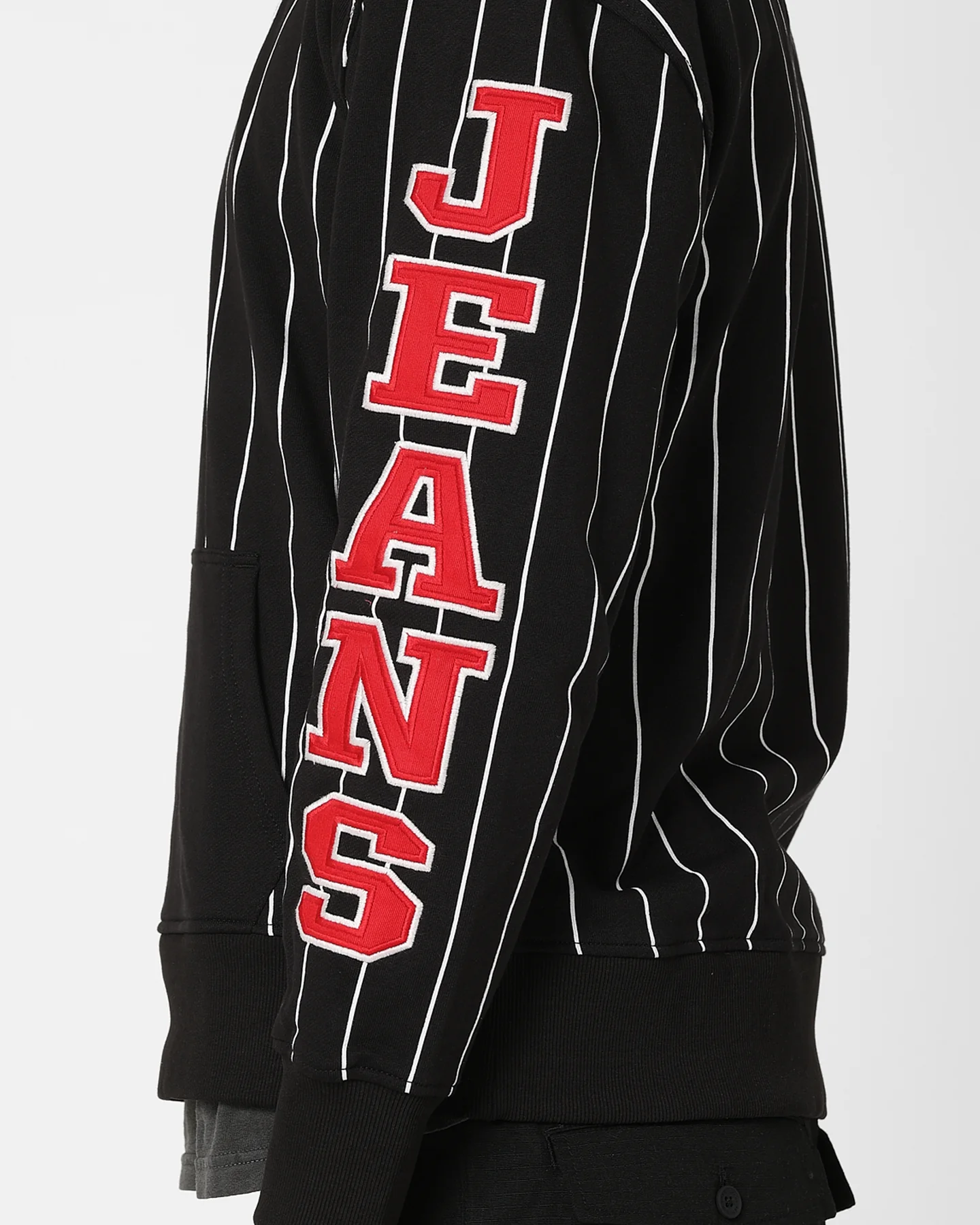 Tommy Jeans Relaxed Pinstripe Hoodie Classic Black - Image 9