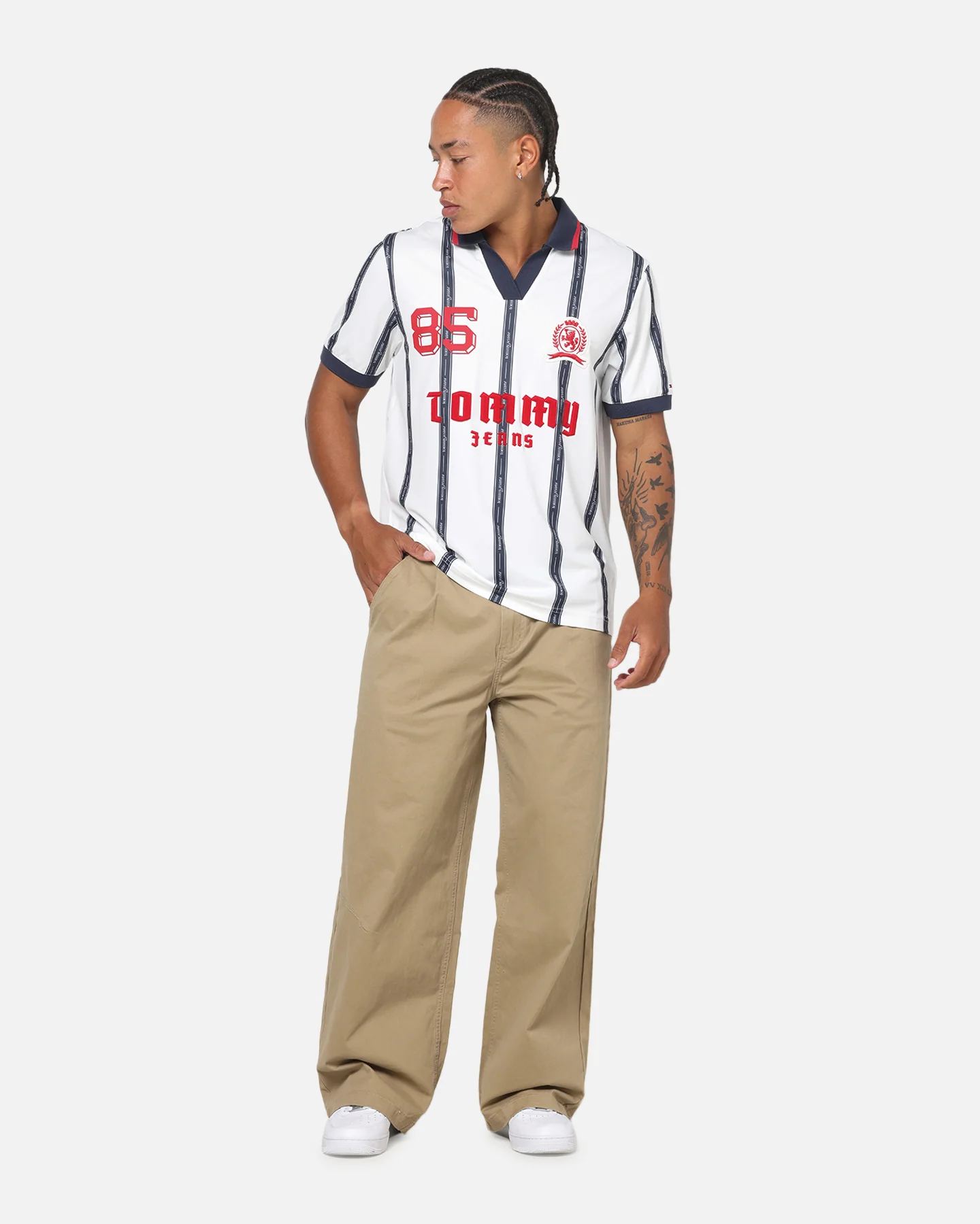 Tommy Jeans Sports Polo T-Shirt Ecru - Image 2