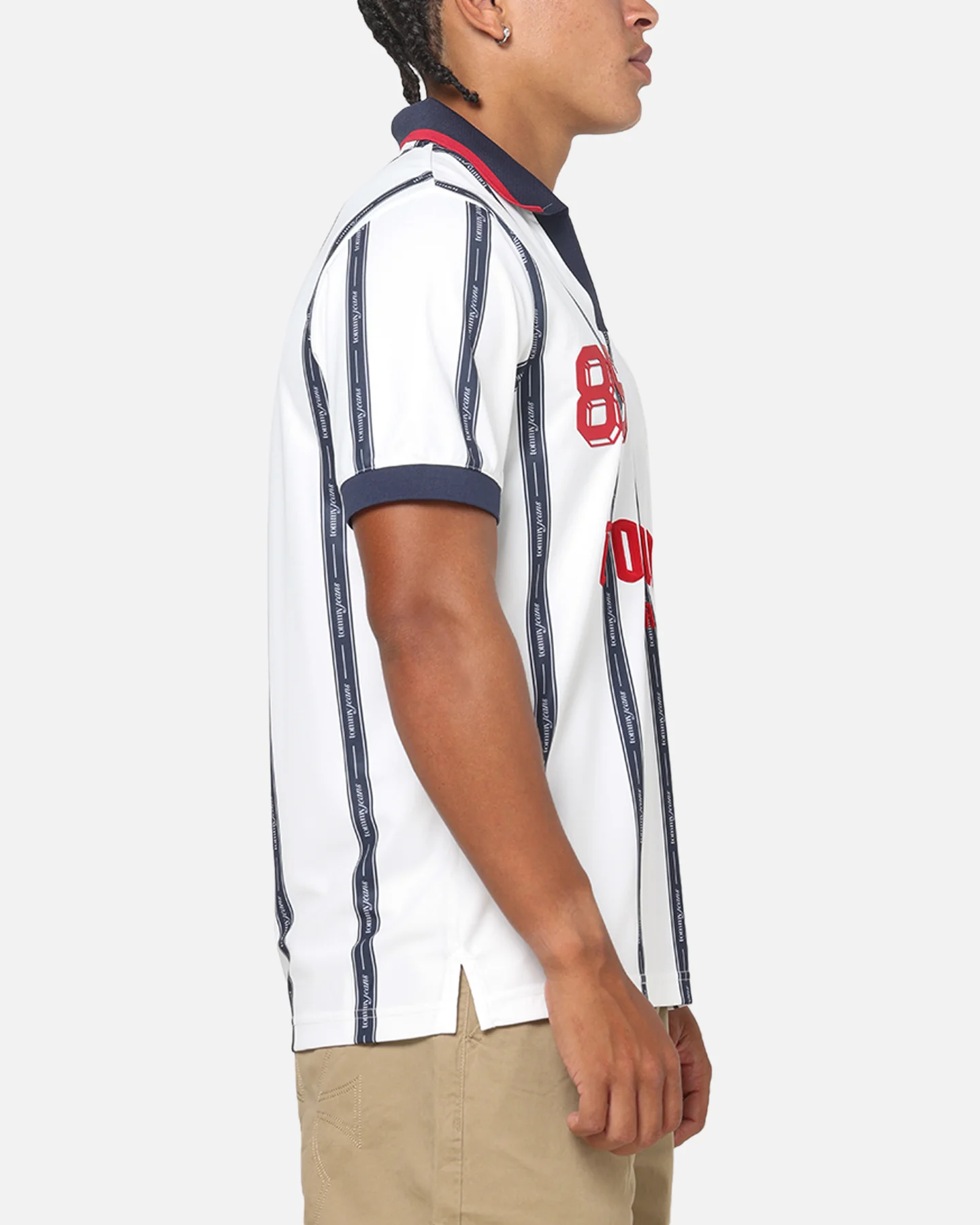 Tommy Jeans Sports Polo T-Shirt Ecru - Image 4